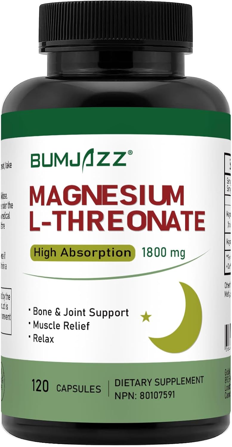 Magnesium L-Threonate Capsules Supplement 1800mg - 120 Counts