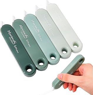 Correction Tape, 5 PCS 98.4ft Length Corretion Tape, White Applicator Out for Instant Corrections Gradient Color Fast Dry White Correction Tape (Green)