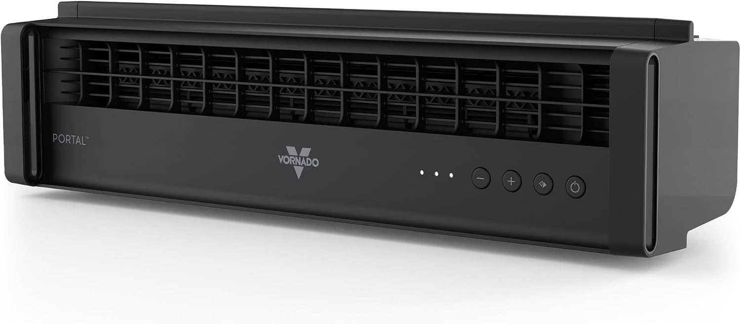 Vornado PORTAL® Window Fan with 3 Speeds, Reversible Exhaust Mode, Weather Resistant, Window Fan For Kitchen, Bedroom, Home, Low Profile, Black