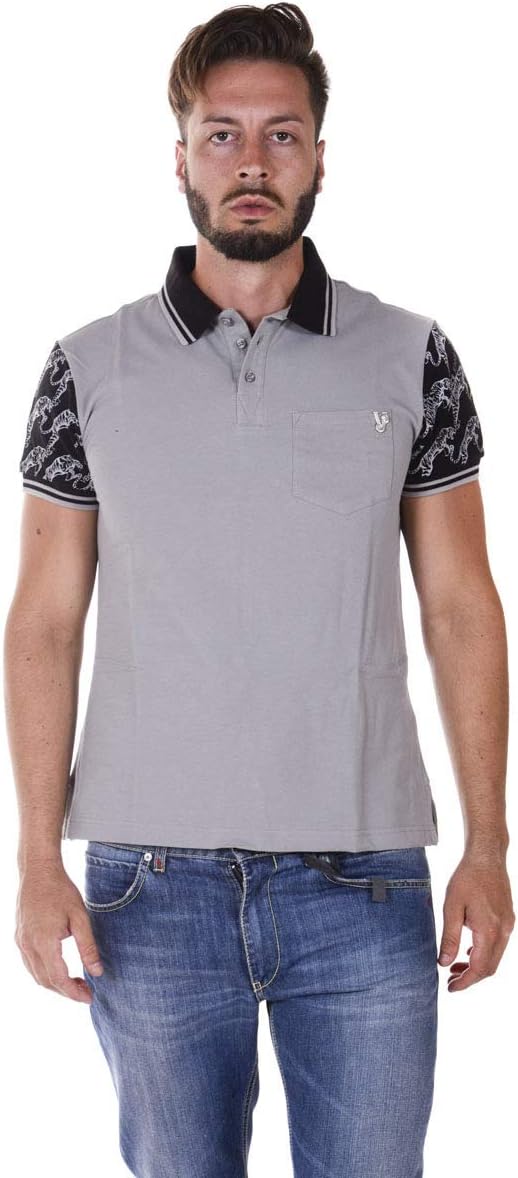Versace Jeans - Men’S Polo B3GQA7PE Gray Piquet Cotton Plain 50