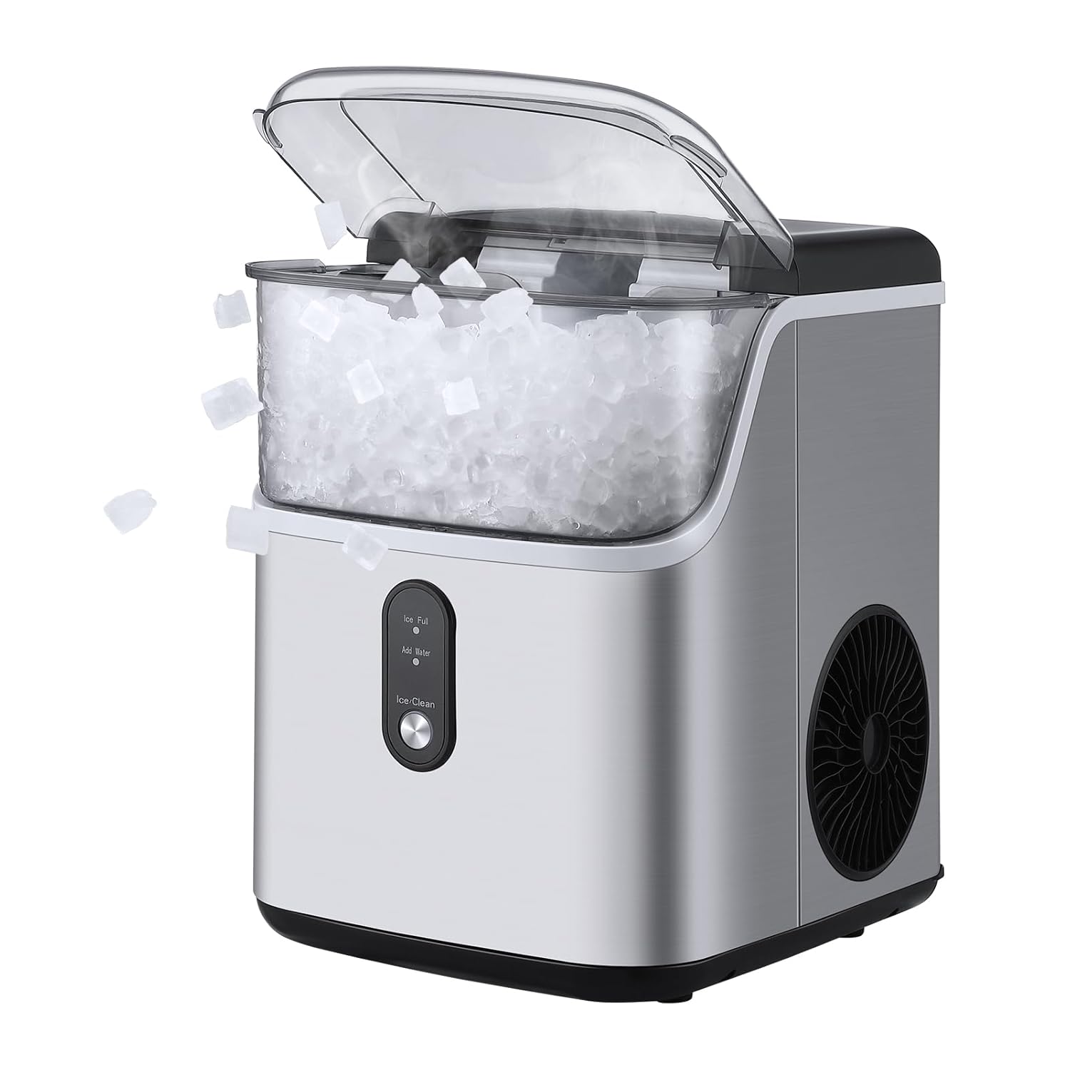 Ice Maker Countertop, 35Lbs/24H Portable Table Top Machine, 7 Mins Fast LCE Making, with Chewable and Crushed Ice, Self-Cleaning, One Touch Operation for Home, Kitchen and Office