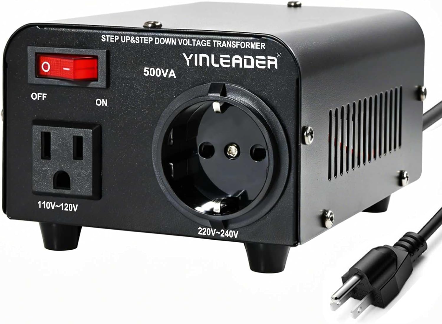 Yinleader 110v to 220v European Voltage Converter Transformer 500W