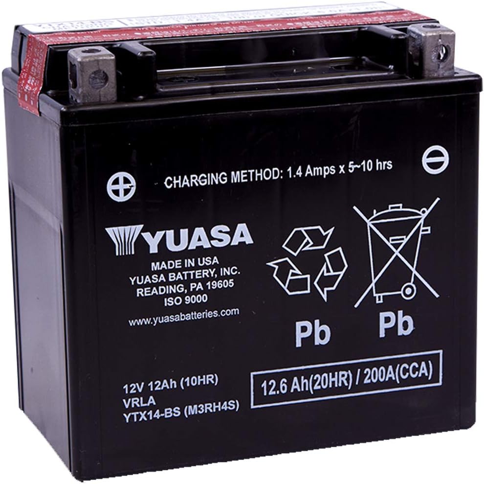 Yuasa YTX14-BS Maintence Free Battery with Acid Pack