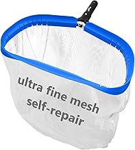 17.5'' Ultra Fine Mesh Pool Skimmer Net Rake for Sand Silt Pollen Debris - Super Extra Fine Nylon Cleaning Pool Net for Above Ground & In-ground Swimming Pools