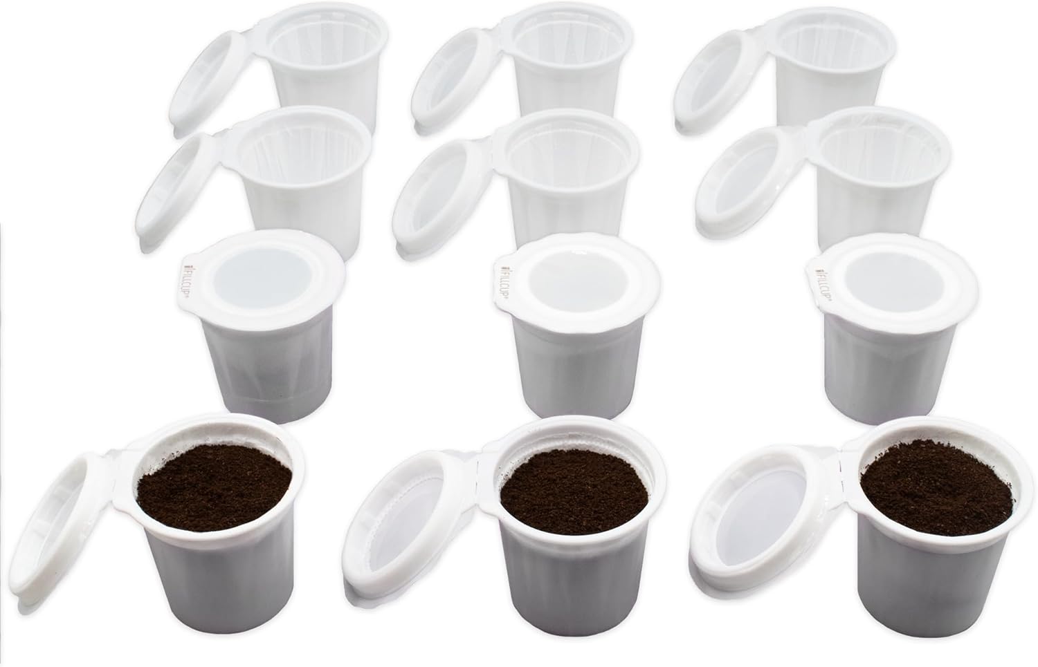 iFillCup Pods – 12 pack Fillable and Reusable Pods for use in Keurig brewers. Zero sediment Gold Medal Champion coffee quality. Universally compatible in single and multi-needle brewers. | White
