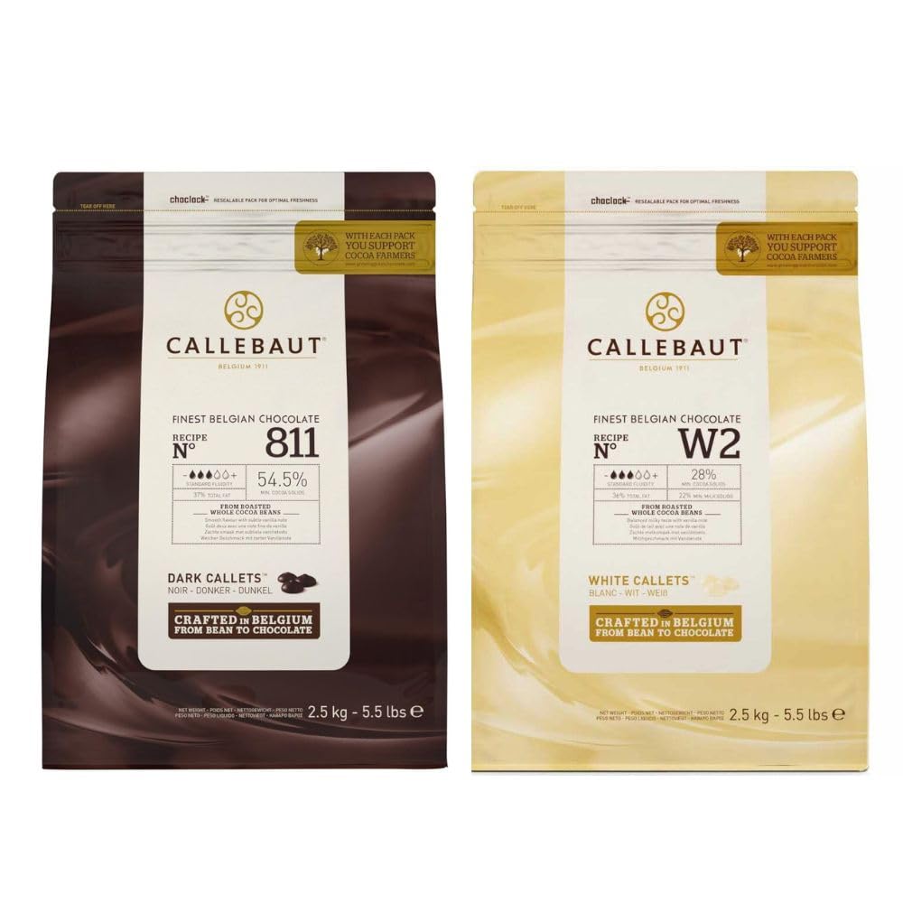 Callebaut Chocolate Combo Pack in 5 lb Bags Dark 811 & White W2