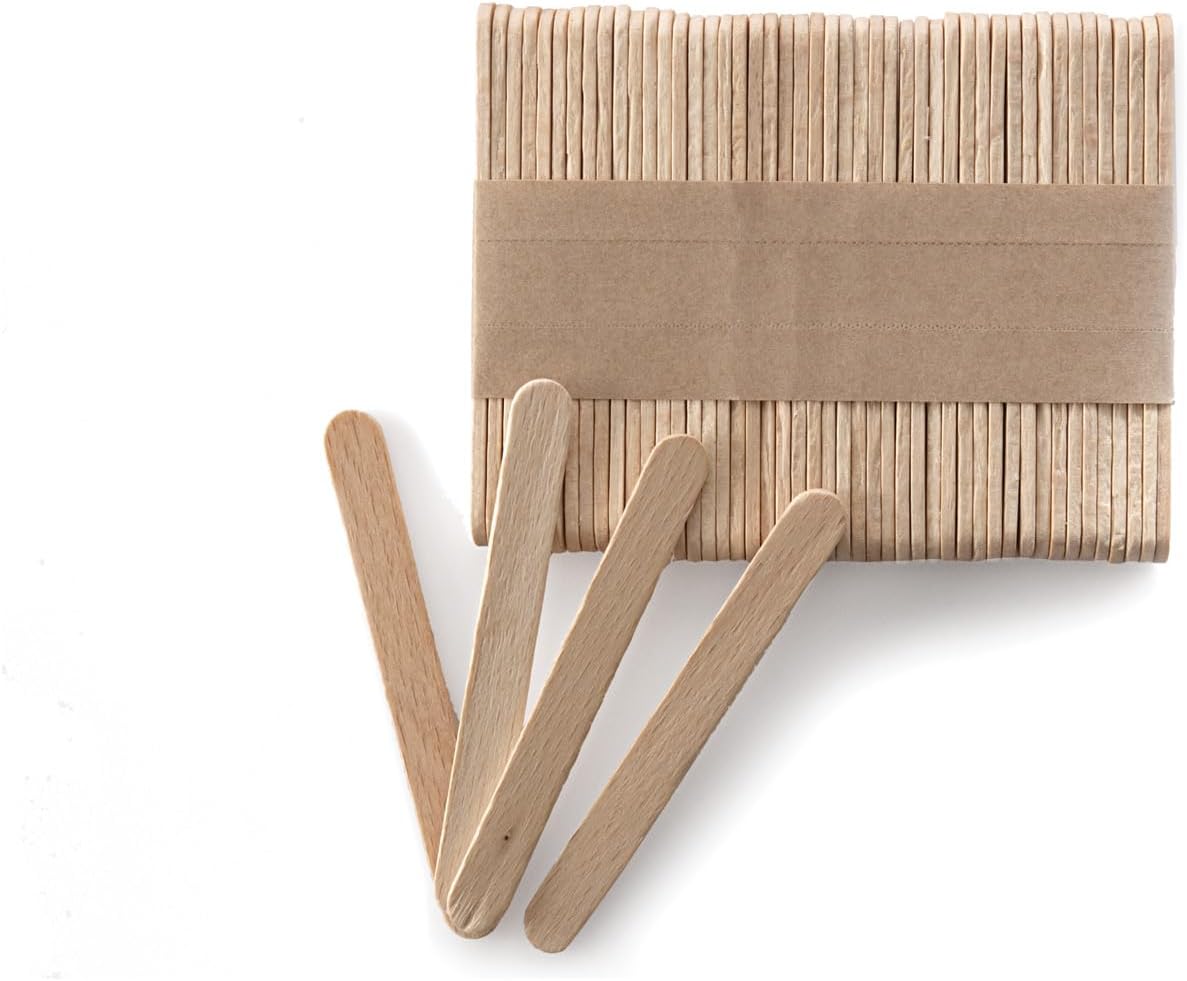 Silikomart Mini Wooden 100 Sticks for Ice-Cream Bars, Brown Wood
