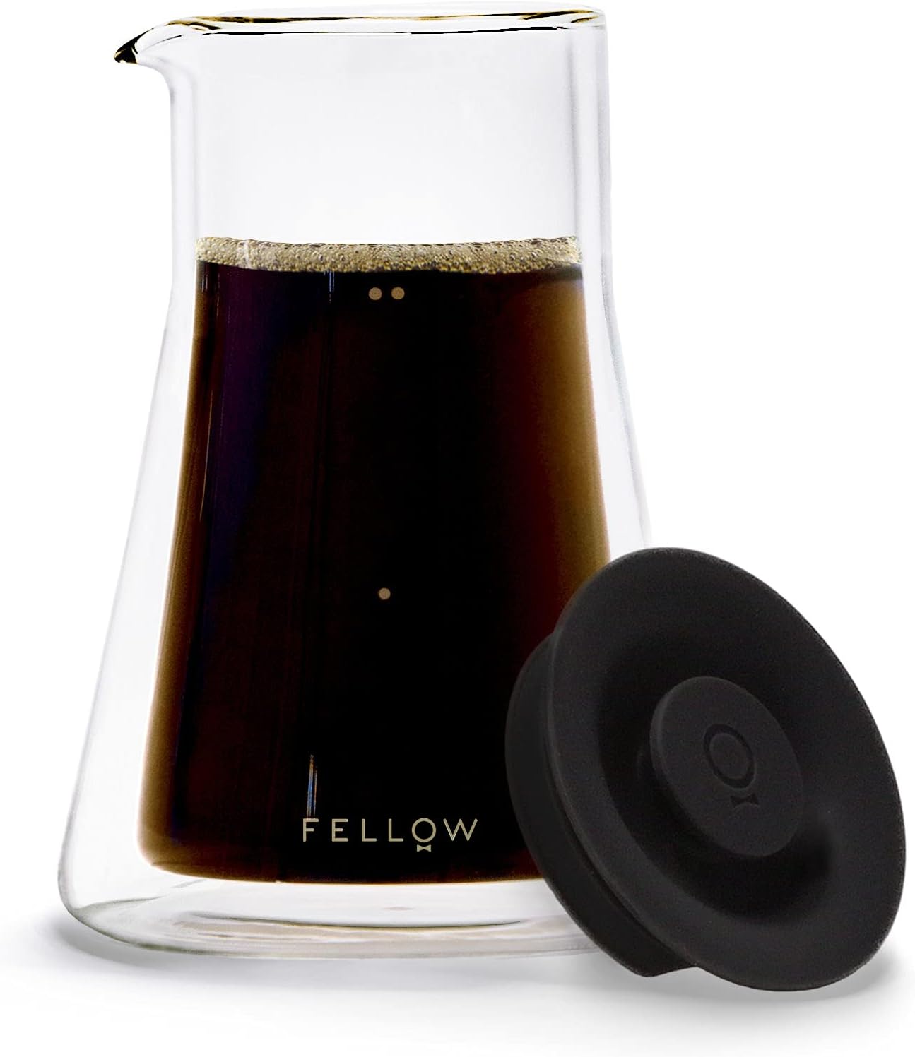 Fellow Stagg Double Wall Coffee Carafe - Vessel for Pour Over Manual Coffee Maker, Handblown Borosilicate Glass Decanter, 20 oz Clear Pitcher