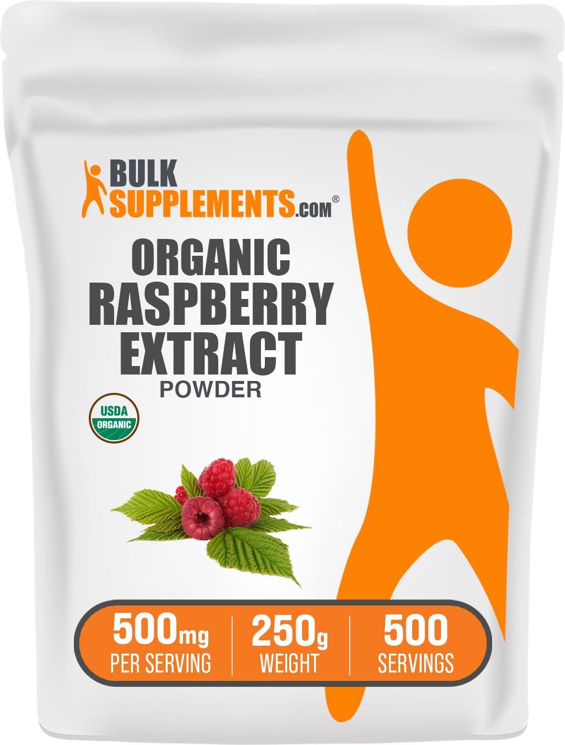 BulkSupplements.com Organic Raspberry Extract Powder - from Raspberry Fruit, Antioxidant Source, Herbal Supplement - Gluten Free, 250g (8.8 oz) (Pack of 1)