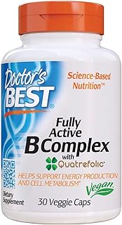 Doctors Best Fully Active B Complex, Energy & Cellular Support, Non-GMO, Gluten Free, Soy Free, Vegan 30 Veggie Caps