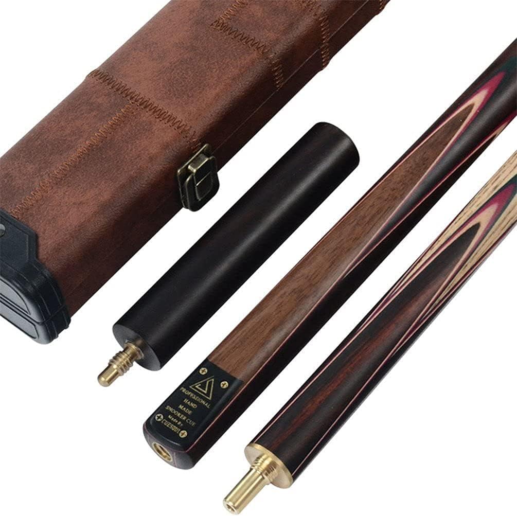 CUESOUL Classic Handmade 57 inches 18oz Rosewood 3/4 Jointed Snooker Billiard Pool Cue with Case, rosewood Butts and leathertte Protective Cue Case-9.5mm Tip Snooker Cue Set