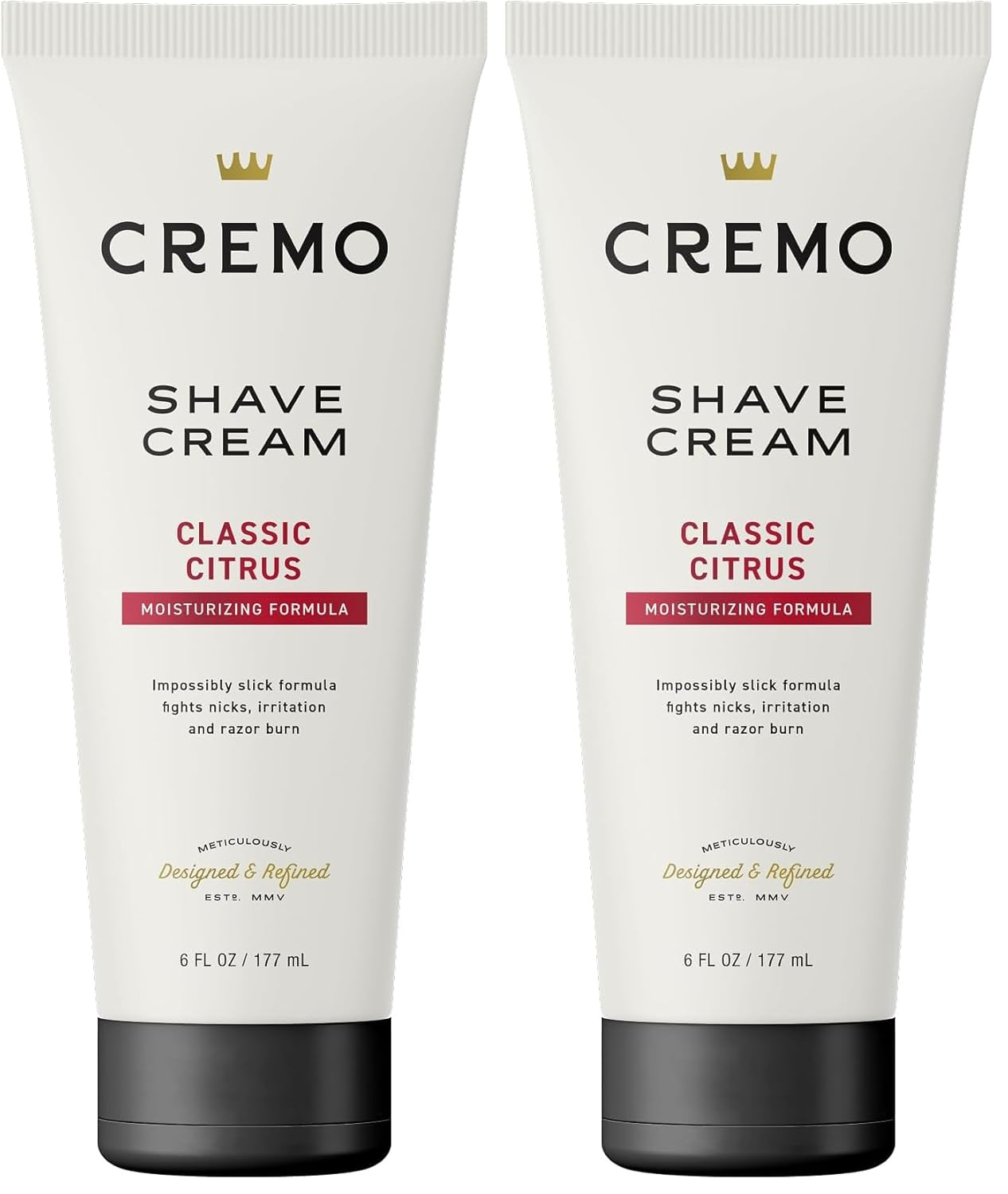 Cremo Barber Grade Original Shave Cream, Astonishingly Superior Ultra-Slick Shaving Cream for Men, Fights Nicks, Cuts and Razor Burn, 6 Fl Oz (Pack of 2)