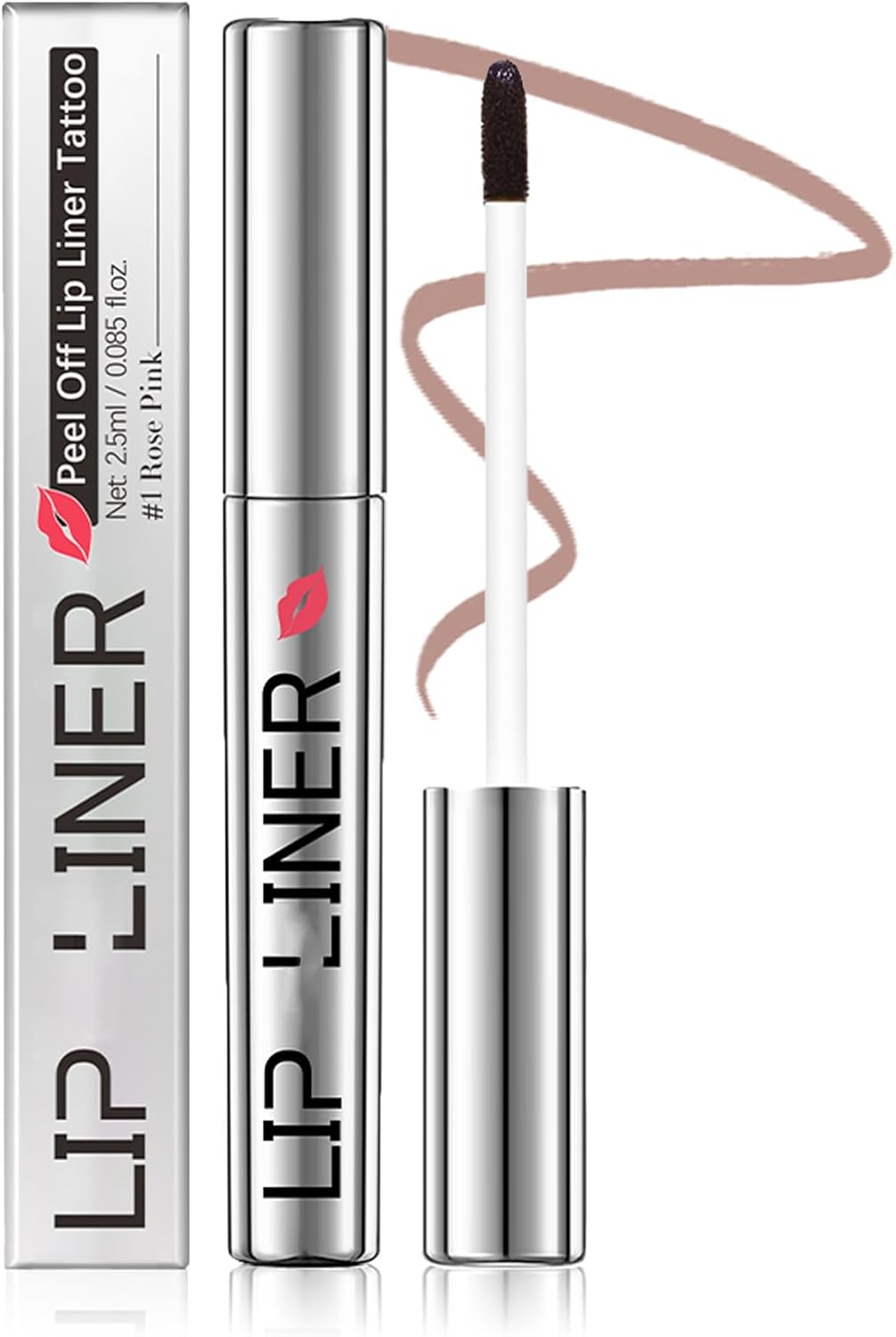 Peel Off Lip Liner Stain, Long-Lasting Lip Stain Peel Off, Easy Peel & Reveal Tattoo Lip Liner with Matte Finish, Waterproof, Transfer-proof, Anti-Smudge Formula (#3 Brown)