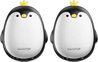 Gaiatop Hand Warmers Rechargeable, 2 Pack 3 Settings Portable Electric Hand Warmer Reusable Pocket Hot Hands Heater, Cute Penguin Shape Gifts for Women Men Camping Hunting Golf