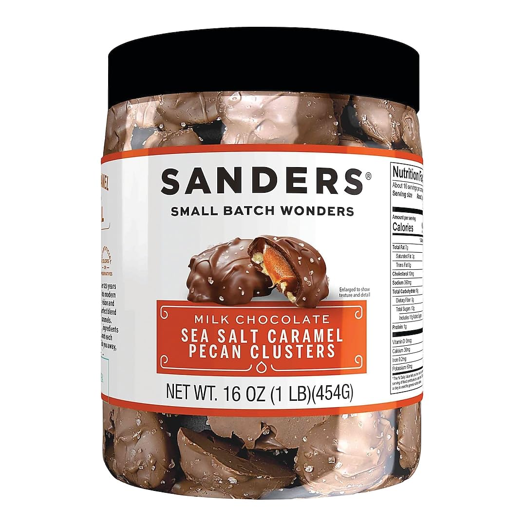 Sanders, Sea Salt Caramels Pecan Clusters, 16 Ounce