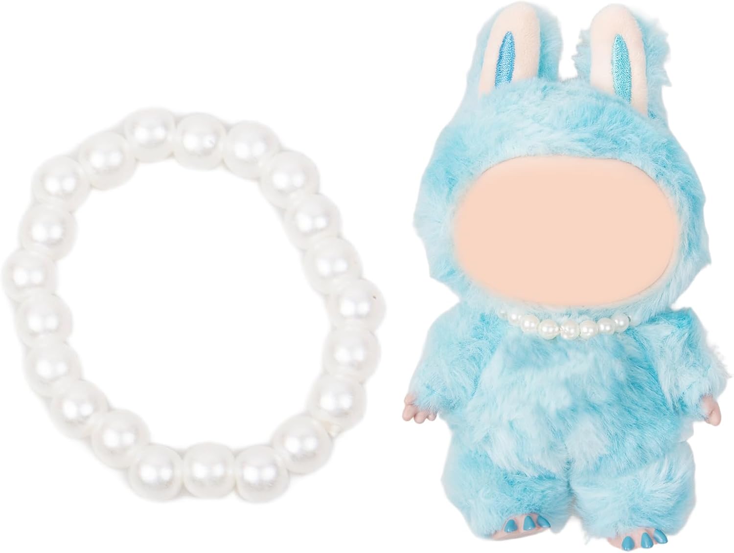 dimidium Pearl Necklace for Plush Dolls, Elegant Doll Jewelry, Removable Dress-Up Accessory for Collectors,23cm Age 12+