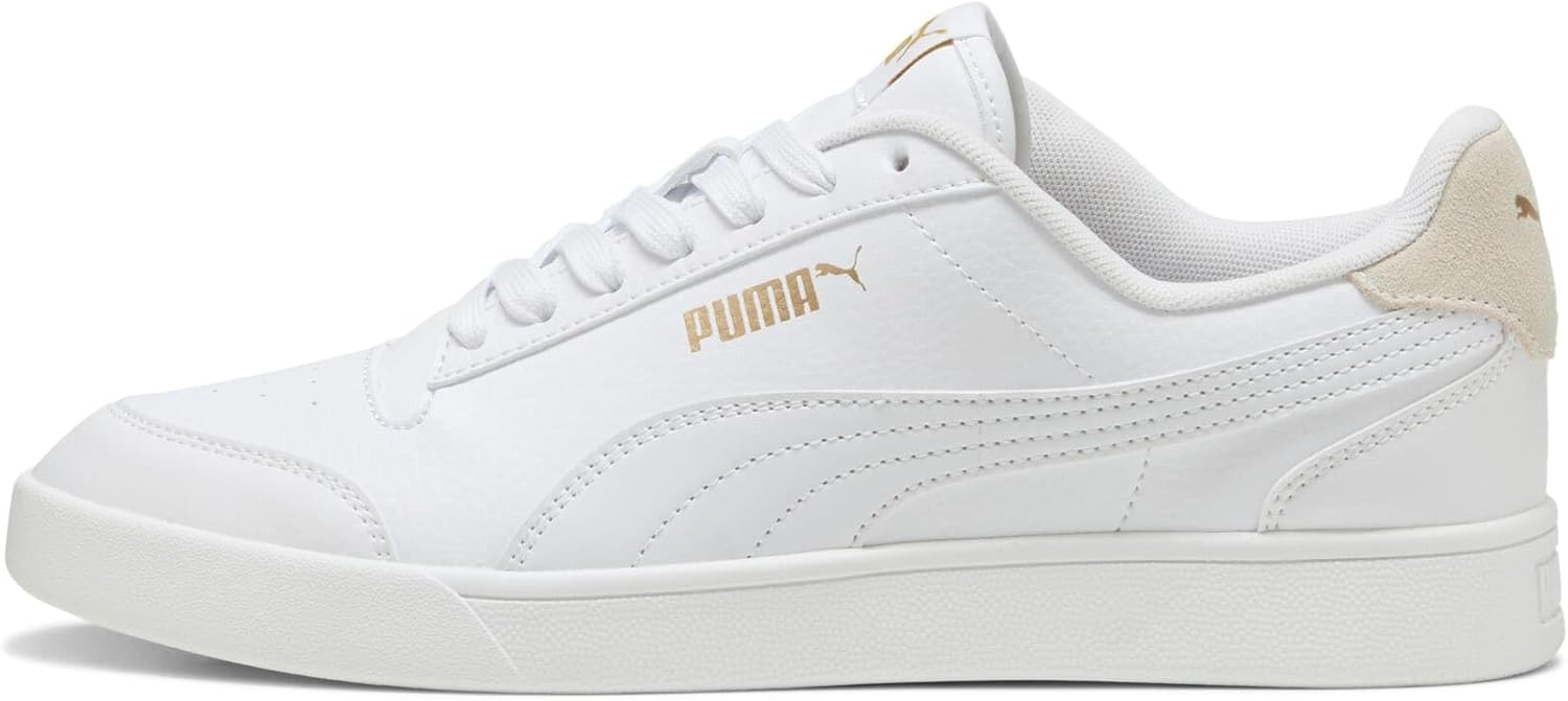 Puma Shuffle Unisex Sneakers, Puma White Puma White Puma Team Gold, 10 UK