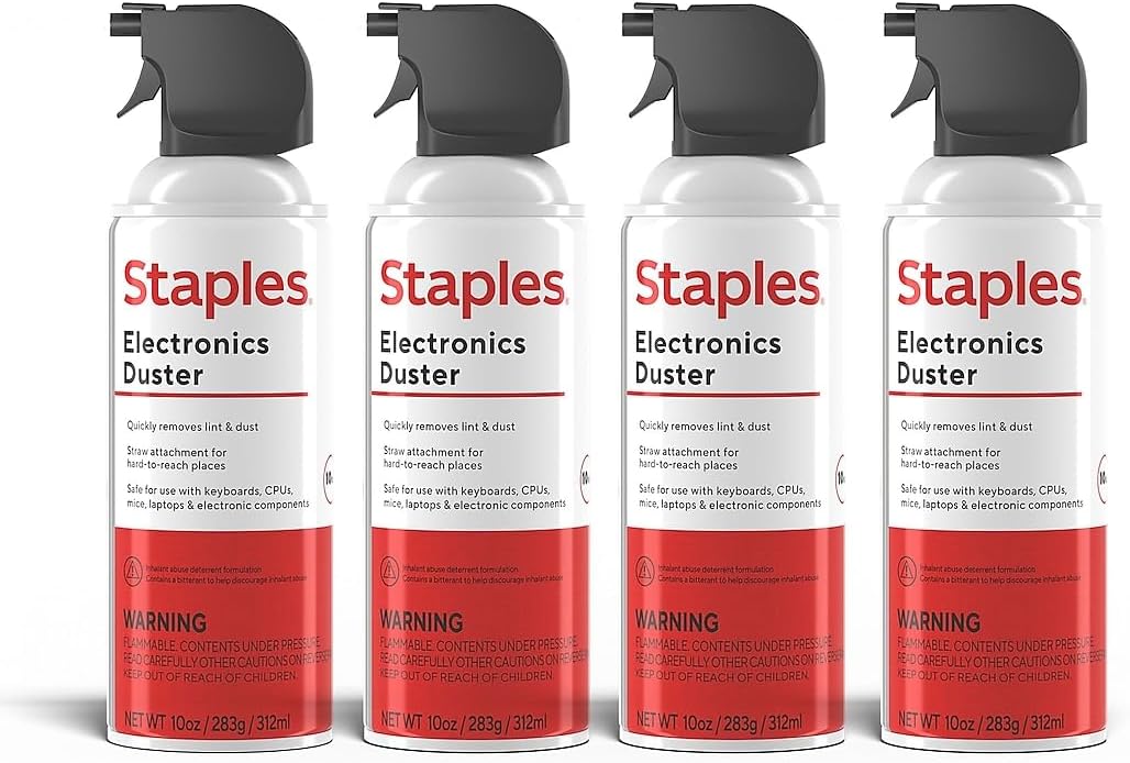 Staples Electronics Air Duster, 10 oz., 4/Pack (SPL10ENFR-4)