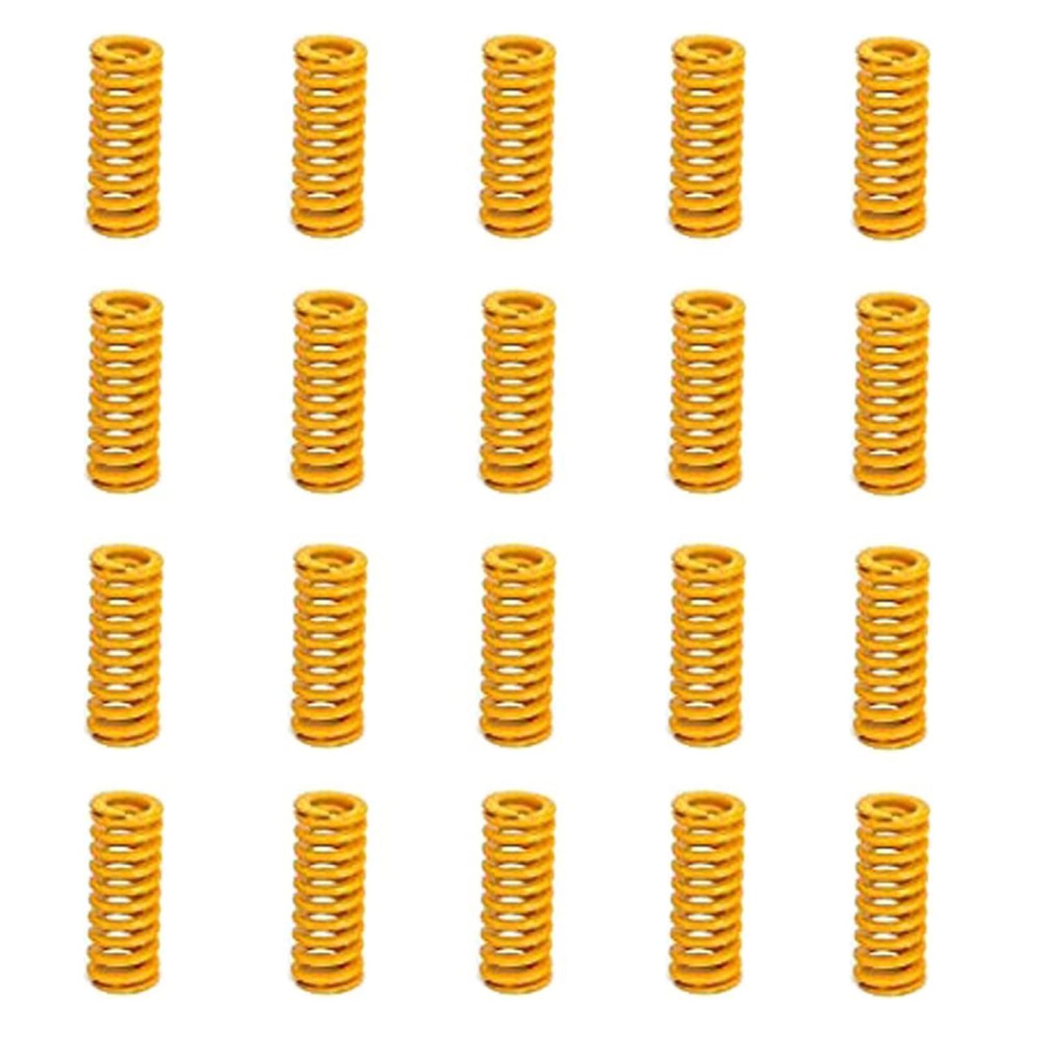8mm OD 20mm Long Light Load Compression Mould Die Spring Yellow Compression Mould Die Spring for The Ender 3s Bed 20pcs