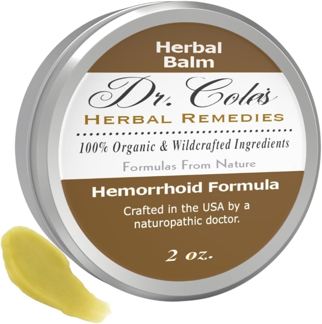 Dr Cole's Hemorrhoid Treatment - Organic Herbal Ointment for Soothing Relief – Natural Balm for All Types of External Hemorrhoids – Gentle, Plant-Based Formula – 2 oz