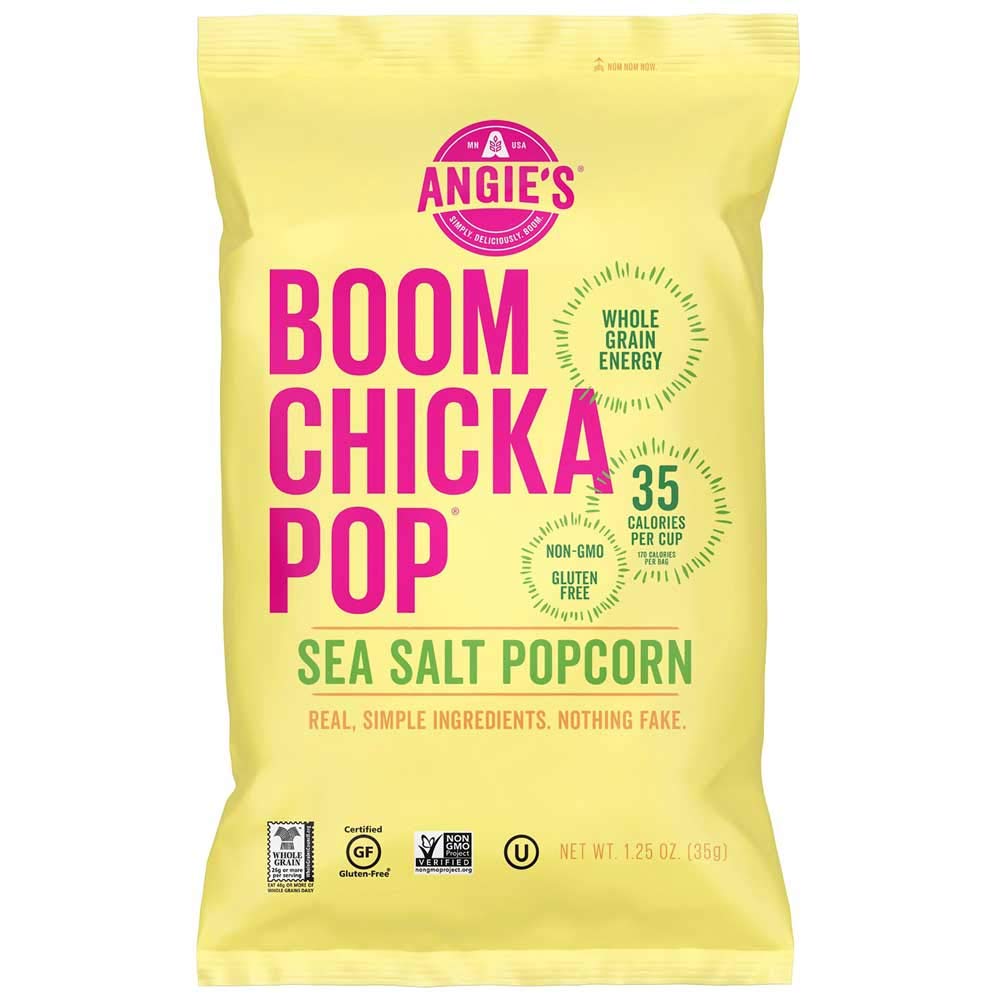 Angies Boomchickapop Sea Salt Popcorn, 1.25 Ounce -- 12 per case.