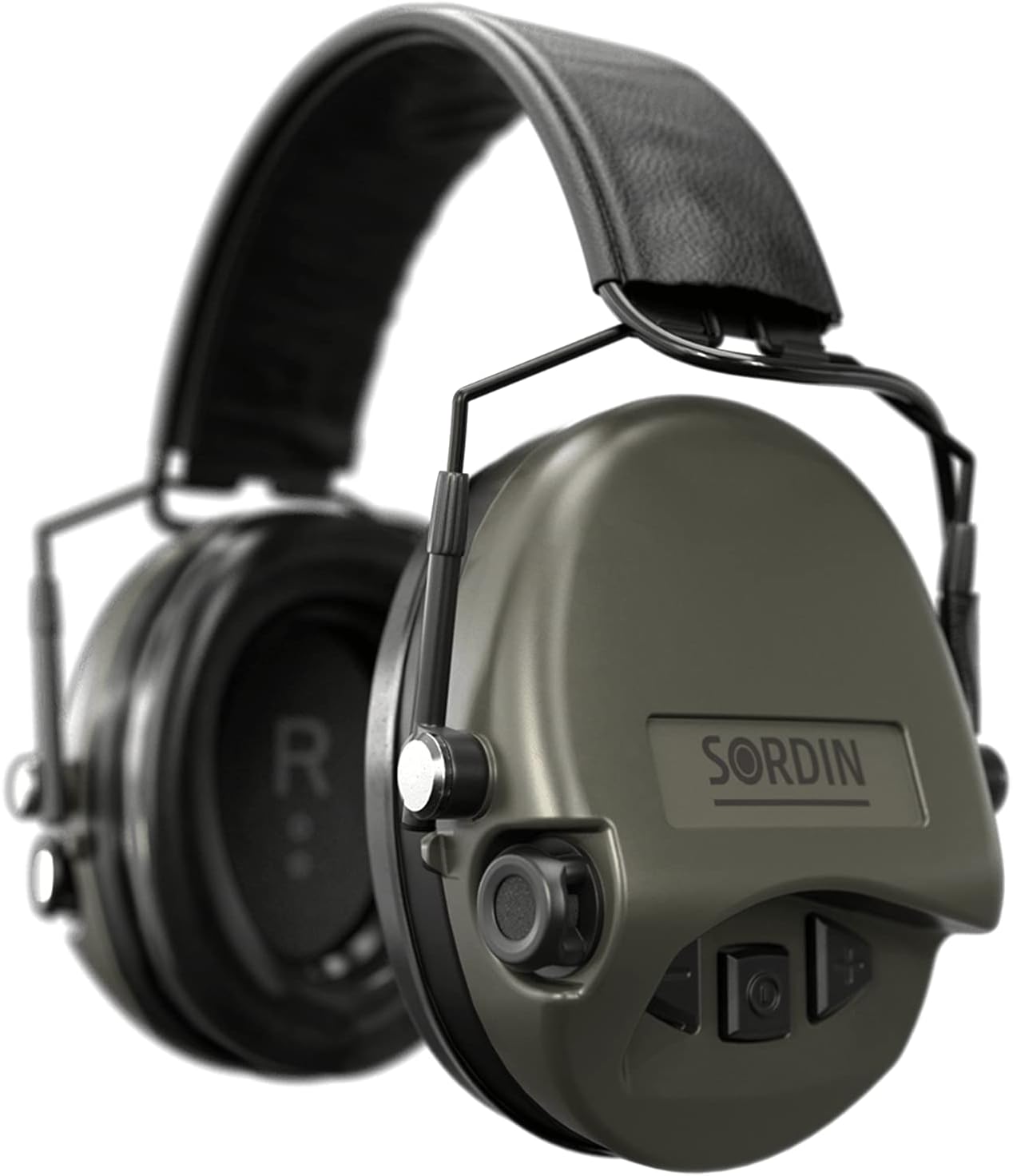 Sordin MIL AUX SFA Capsule Ear Defenders - 74508-06-S - Capsule Ear Protectors Active with 31 dB SNR Insulation Ring - Olive, olive, Foam Pads