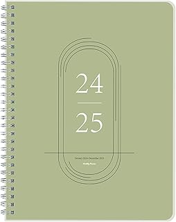Monthly Planner 2024-2025, Calendar 24 Months Planner with Flexible PVC Cover for Home,School and Office Work, 7" x 9", Jan 2024 - Dec 2025-Green
