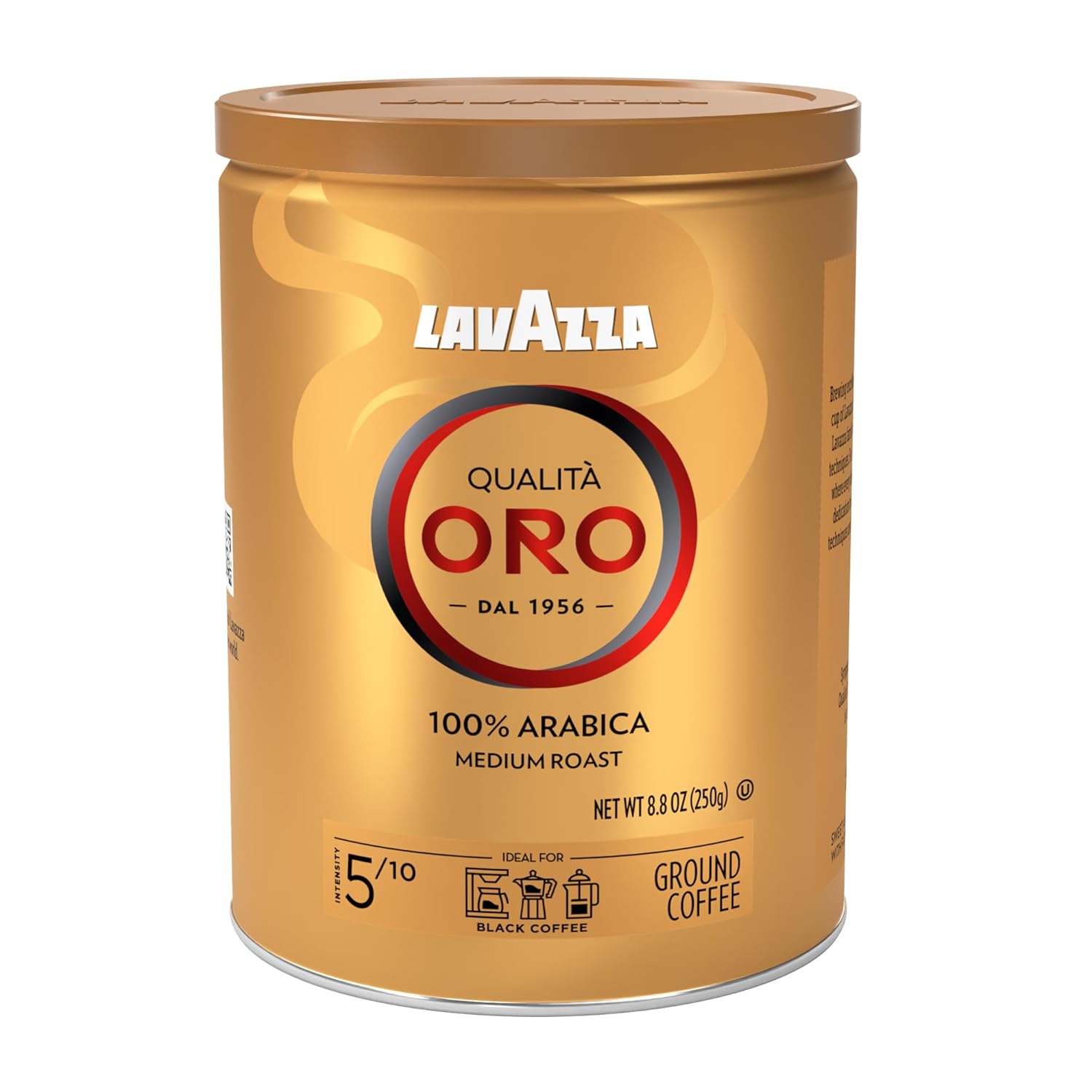 Lavazza Qualita Oro Ground Coffee Blend, Medium Roast, Authentic Italian, Blended And Roasted in Italy, Non GMO, A Full bodied with sweet, aromatic flavor, 8.8 Oz (Pack of 4)