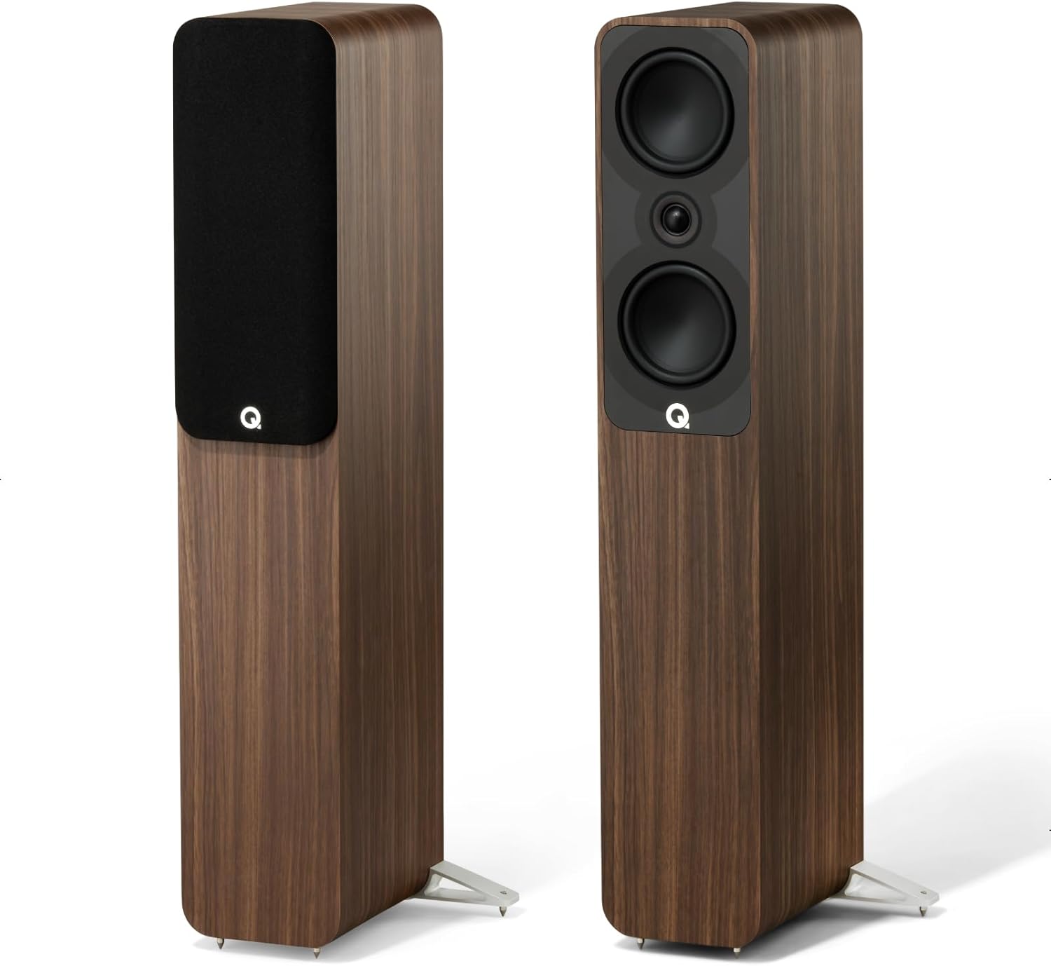 Q Acoustics 5040 Floorstanding Speaker Santos Rosewood (Single Speaker) - 2 x 5 Mid/Bass Drivers, 1" Tweeter - Stereo System for Home Entertainment Center, Surround Sound TV/Record Player