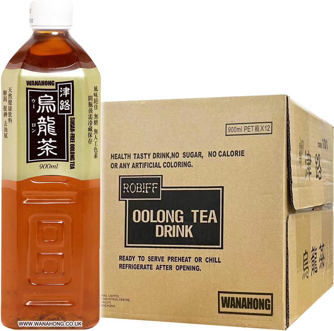 WaNaHong Robiff Premium Oolong Tea [Sugar-free] 900mL (12 Bottles Case) 津路烏龍茶