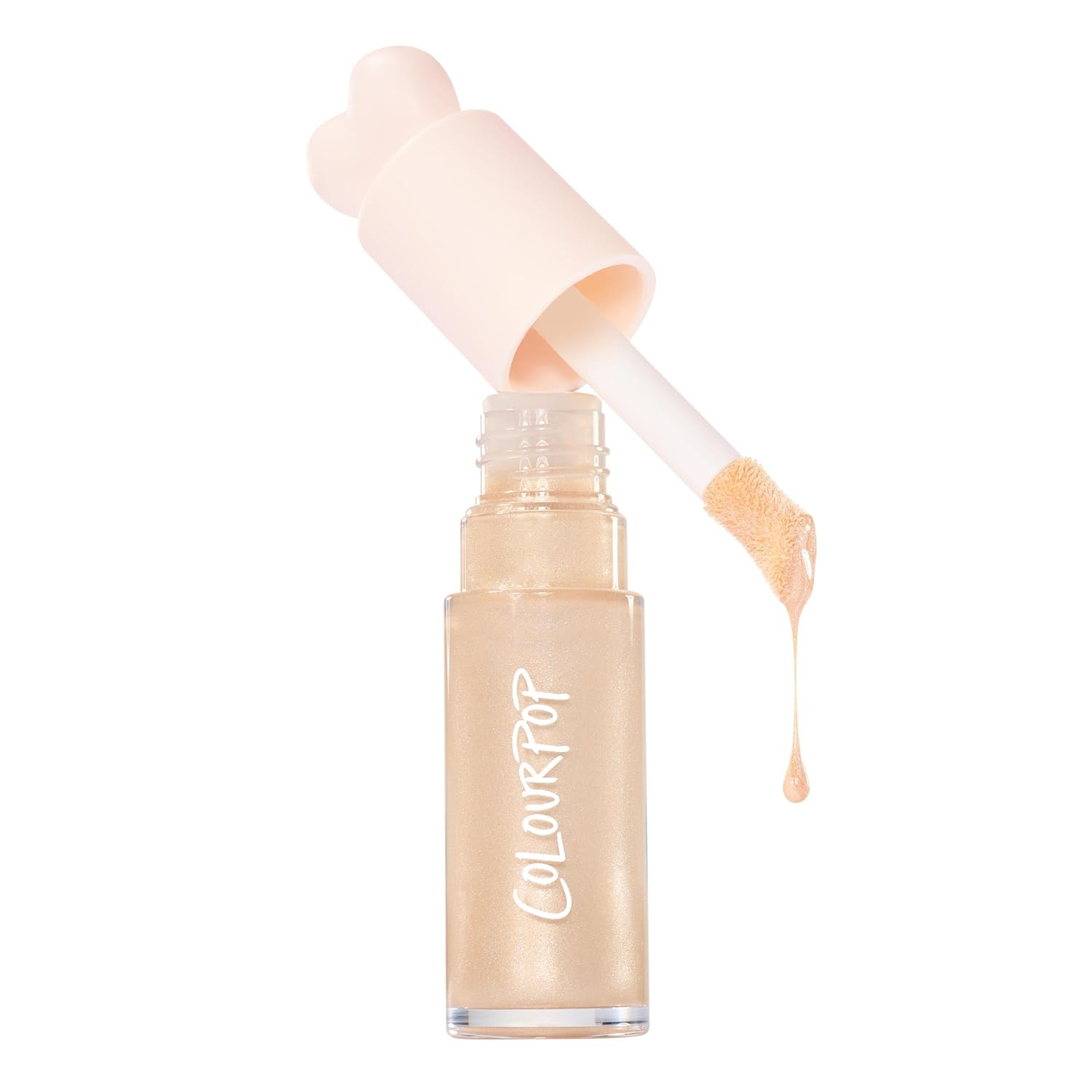 ColourPop Hi-Lite Dewy Liquid Highlighter - Ultra-Reflective Face & Body Illuminator - Glowy Summer Makeup with Hyaluronic Acid & Niacinamide for a Blendable Glow - Sugar Donut (0.38 oz)