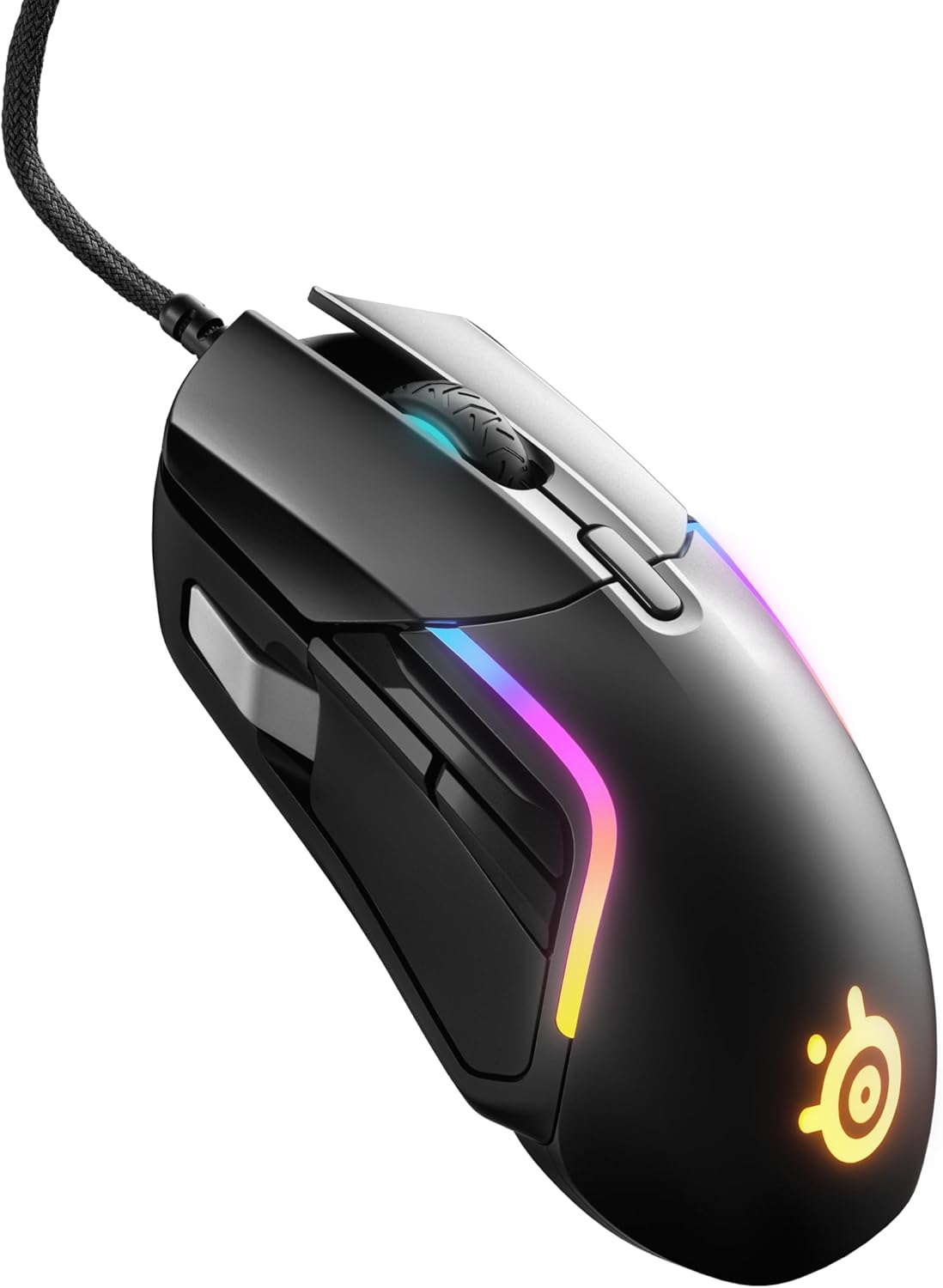 SteelSeries Rival 5 Gaming Mouse with PrismSync RGB Lighting and 9 Programmable Buttons – FPS, MOBA, MMO, Battle Royale – 18,000 CPI TrueMove Air Optical Sensor - Black