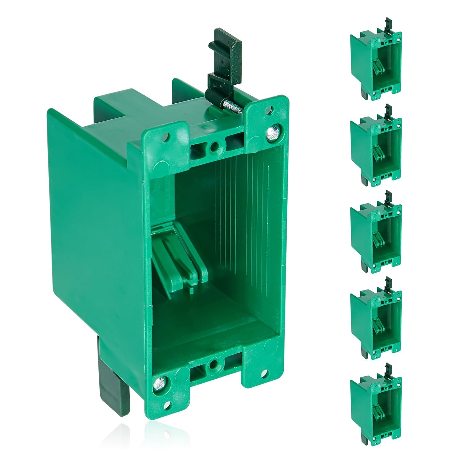 6 Pack Electrical Outlet Box Old Work 1 Gang, Plastic Remodel Drywall Junction Boxes, UL Listed