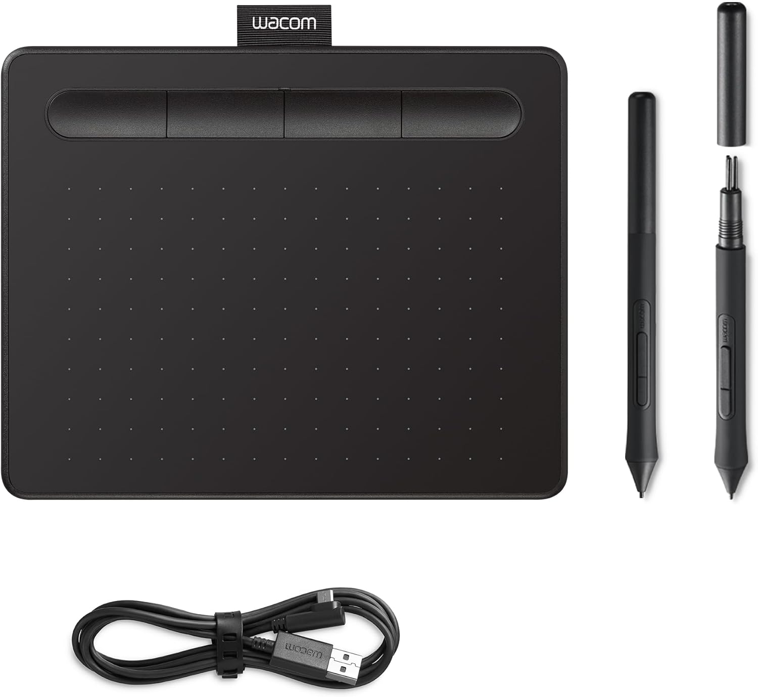 Wacom Intuos S, Pen Tablet, Mobile Graphic Tablet for Painting, Sketching and Photo Retouching with 1 Creative Software Download, Black - Ideal for Work from Home & Remote Learning