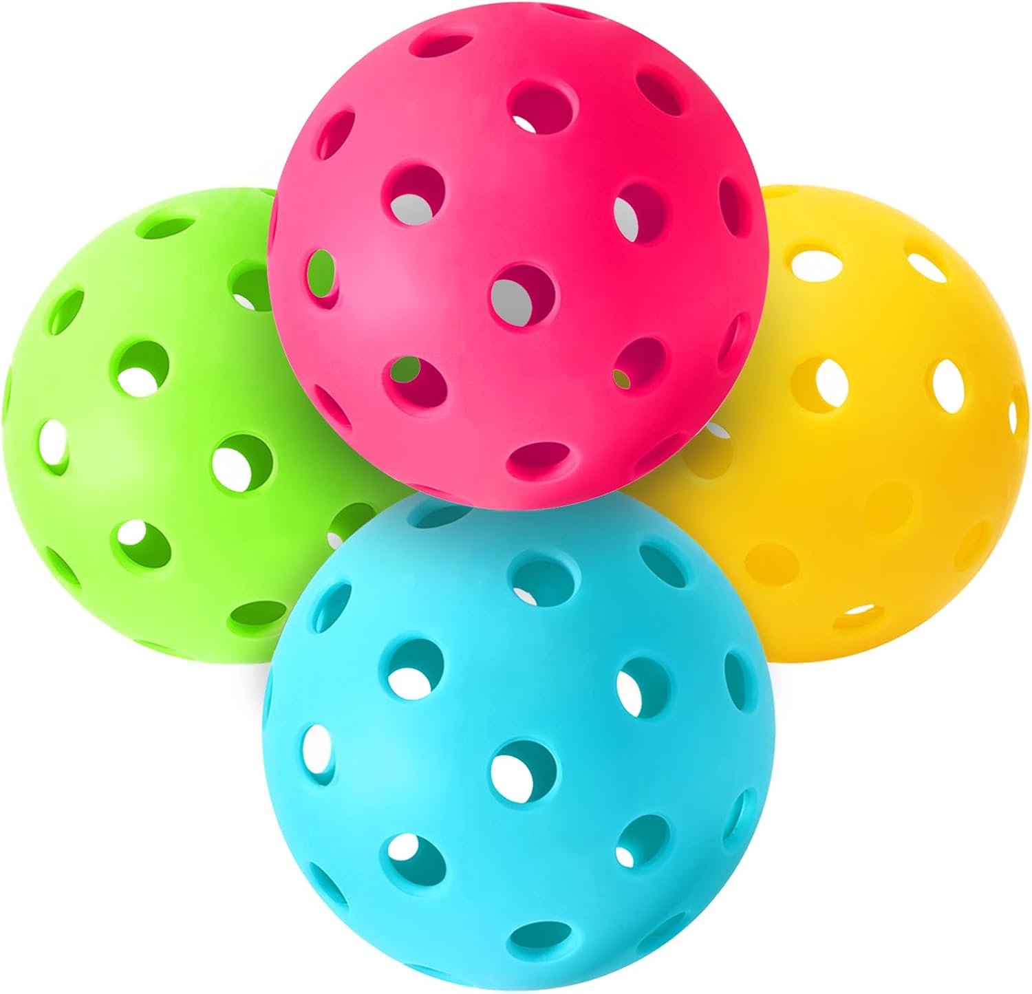 JULMELON Pickleball Balls, 4 Packs Outdoor Pickleball Balls 40 Holes Pickleballs for Sport Outdoor Play Elasticity and Durable Pickleballs for USAPA Approved Ideal for Beginners and Professional