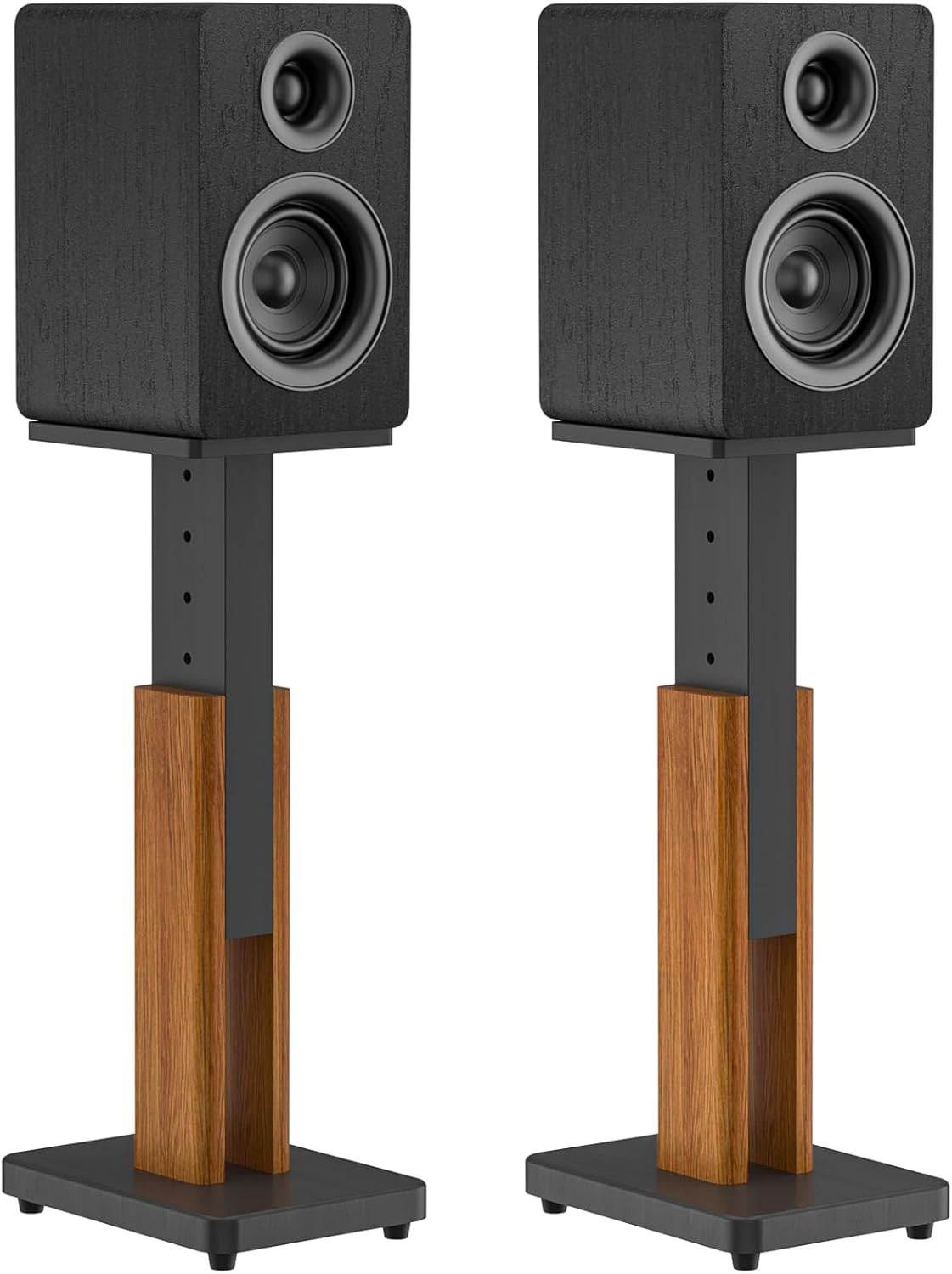 Height Adjustable Speaker Stands Pair with Most Satellite, Studio, Bookshelf Speakers - Floor Speaker Stands for Klipsch, Edifier, Yamaha, JBL Bookshelf Speaker Stands Holds 50Lbs with Cable Clips
