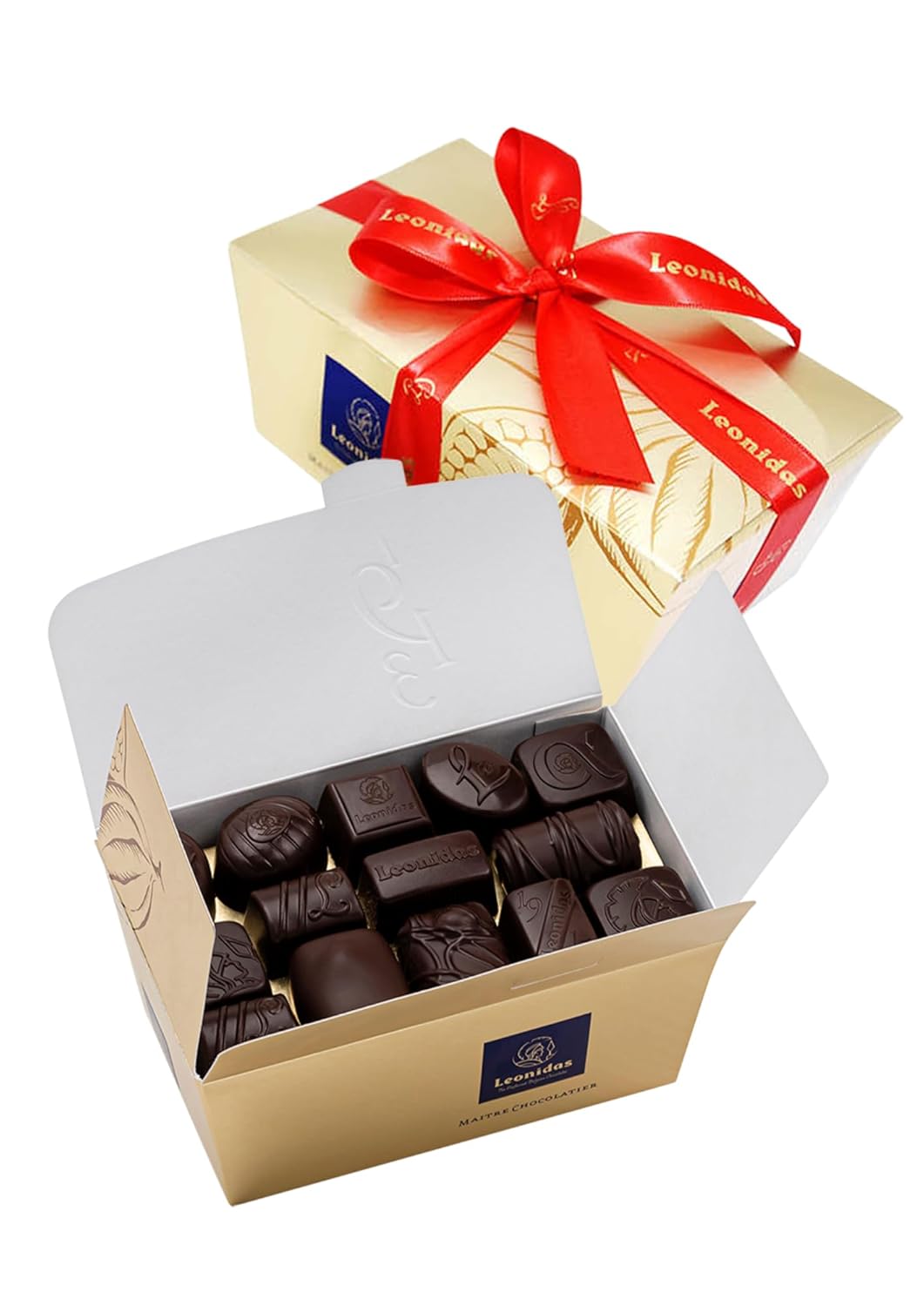 Leonidas Belgian Chocolates | All Dark Chocolates in a Beautiful Gift Ballotin Box | Imported Fine Chocolate from Belgium (1 x 32pc, 500g, 1.1lbs)