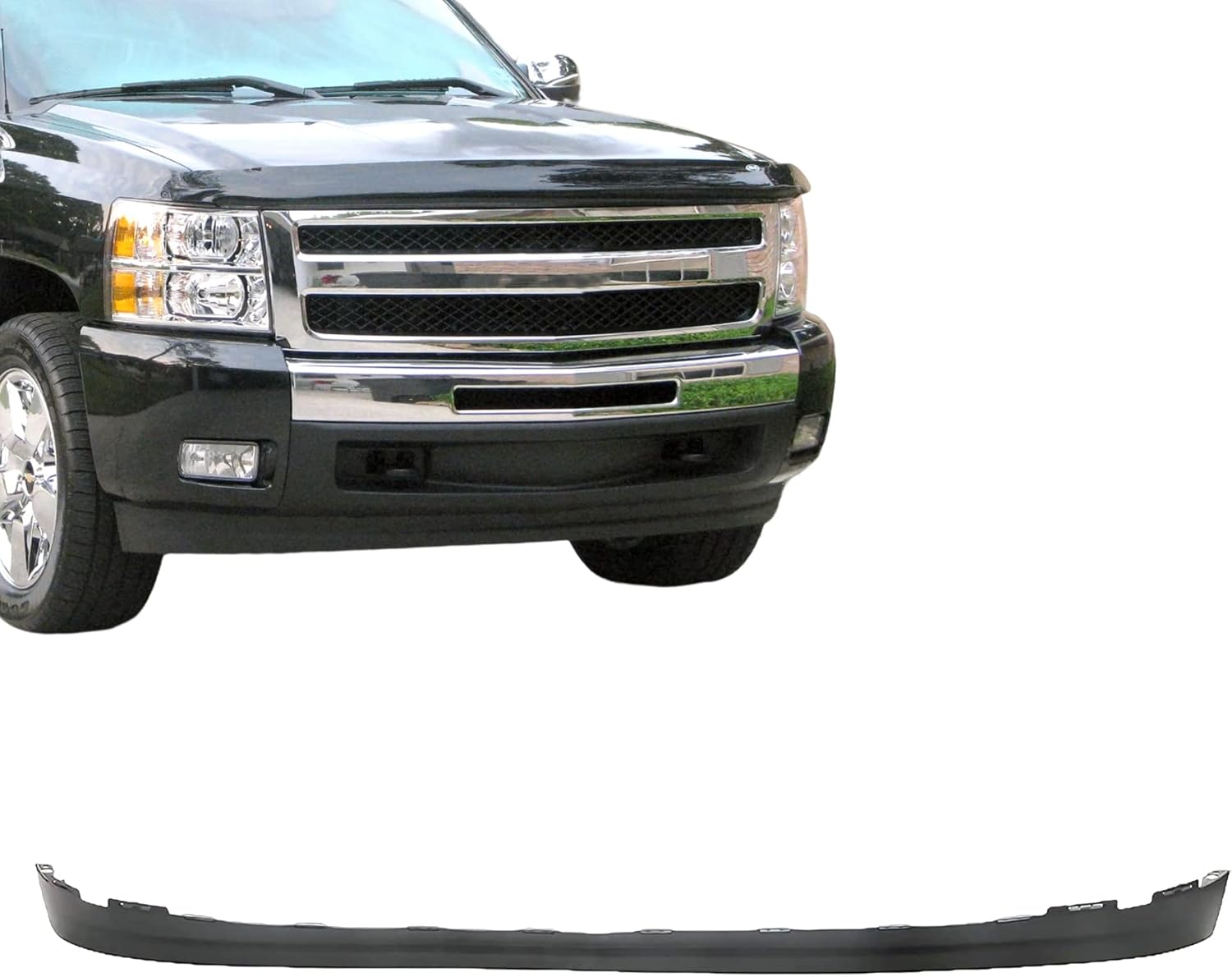 Replacement Parts Front Bumper Cover Apron Lower Valance Air Dam Deflector Compatible with Chevrolet Silverado 1500 Pickup Truck 2007-2013