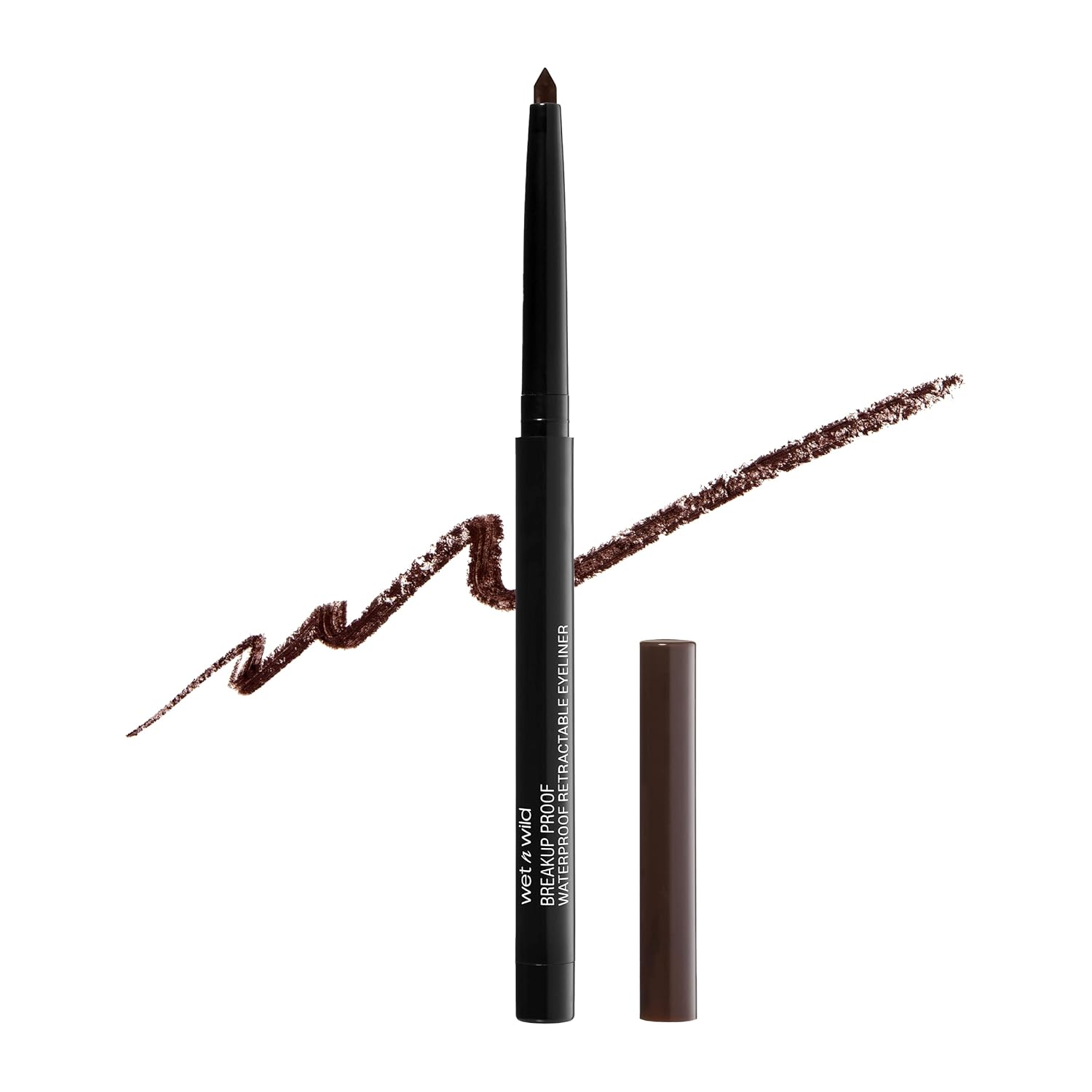 wet n wild Mega Last Breakup Proof Waterproof Retractable Gel Eyeliner - Ultra Pigmented 16-Hour Long Wear, Smudge Proof Satin Finish Formula, Cruelty-Free & Vegan - Dark Brown