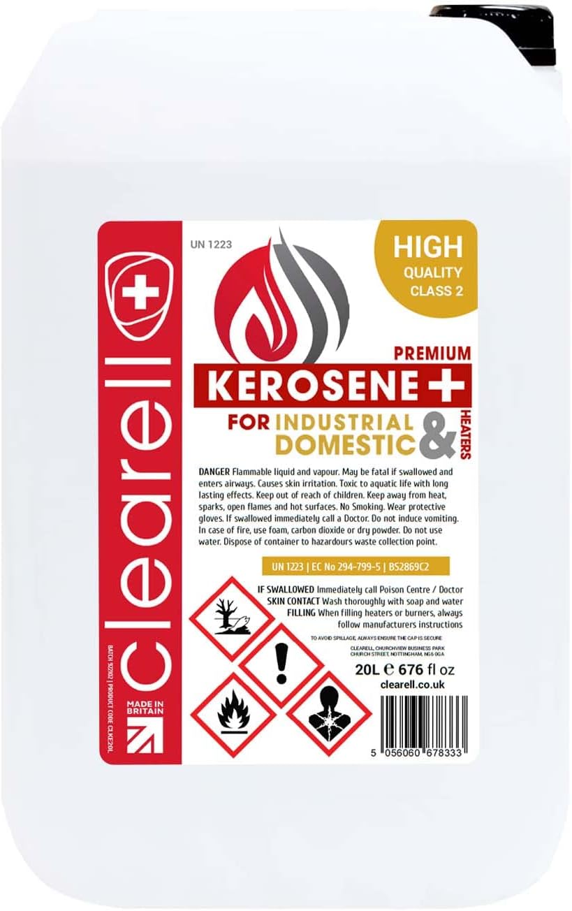 Clearell 20L | Pack of 1 | Premium Quality Kerosene Paraffin Heater Heating Oil Fuel | Compliant to BS2869C2 (20 Litres)