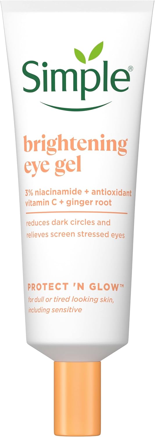 Simple Protect 'n' Glow Brightening Eye Gel Reduces Dark Circles and Relieves Screen-Stressed, Tired Eyes for Sensitive Skin 25 ml