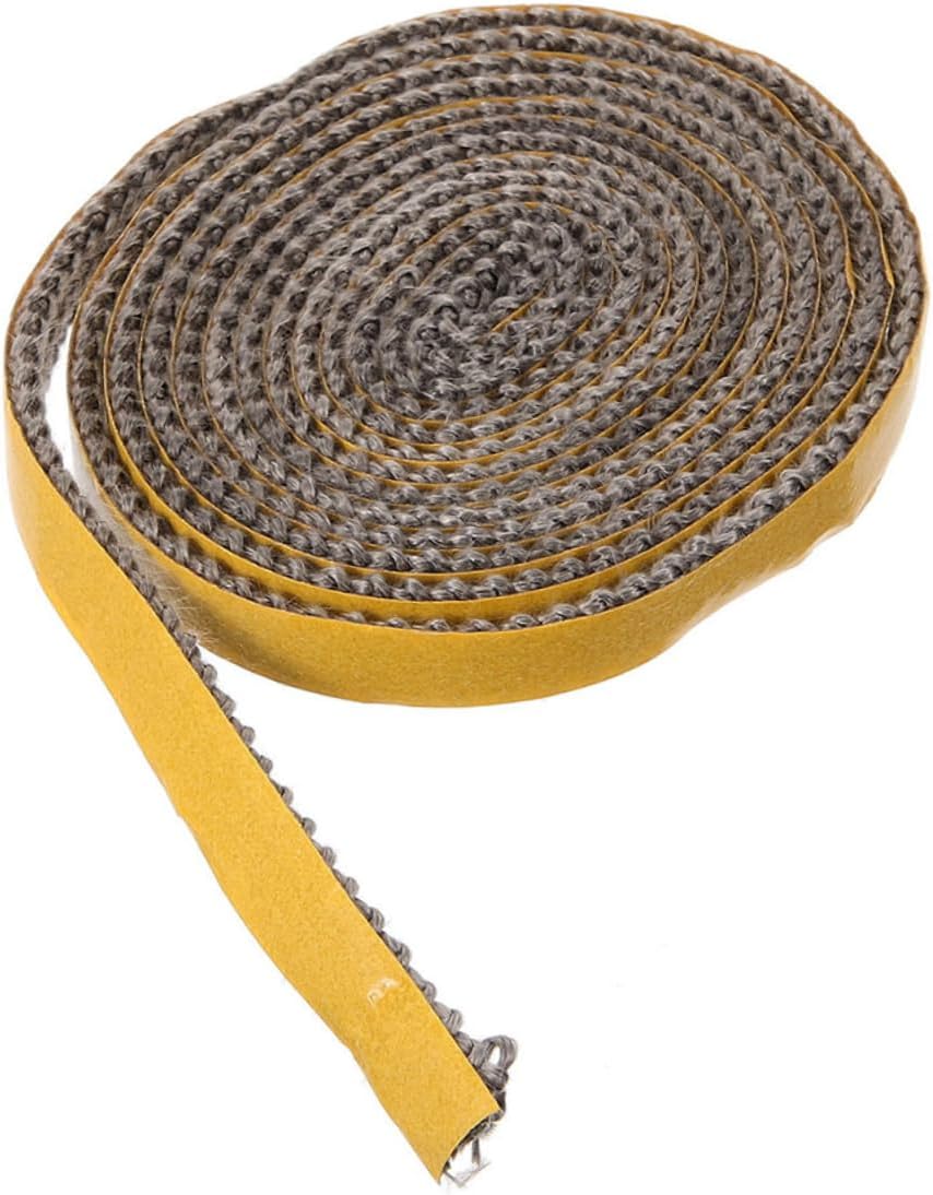 ULTECHNOVO Self Adhesive Fiberglass Rope Gasket for Wood Stove Furnace and Fireplace Insert Heat Resistant Seal Liner Flame Barrier for Enhanced Safety and Protection