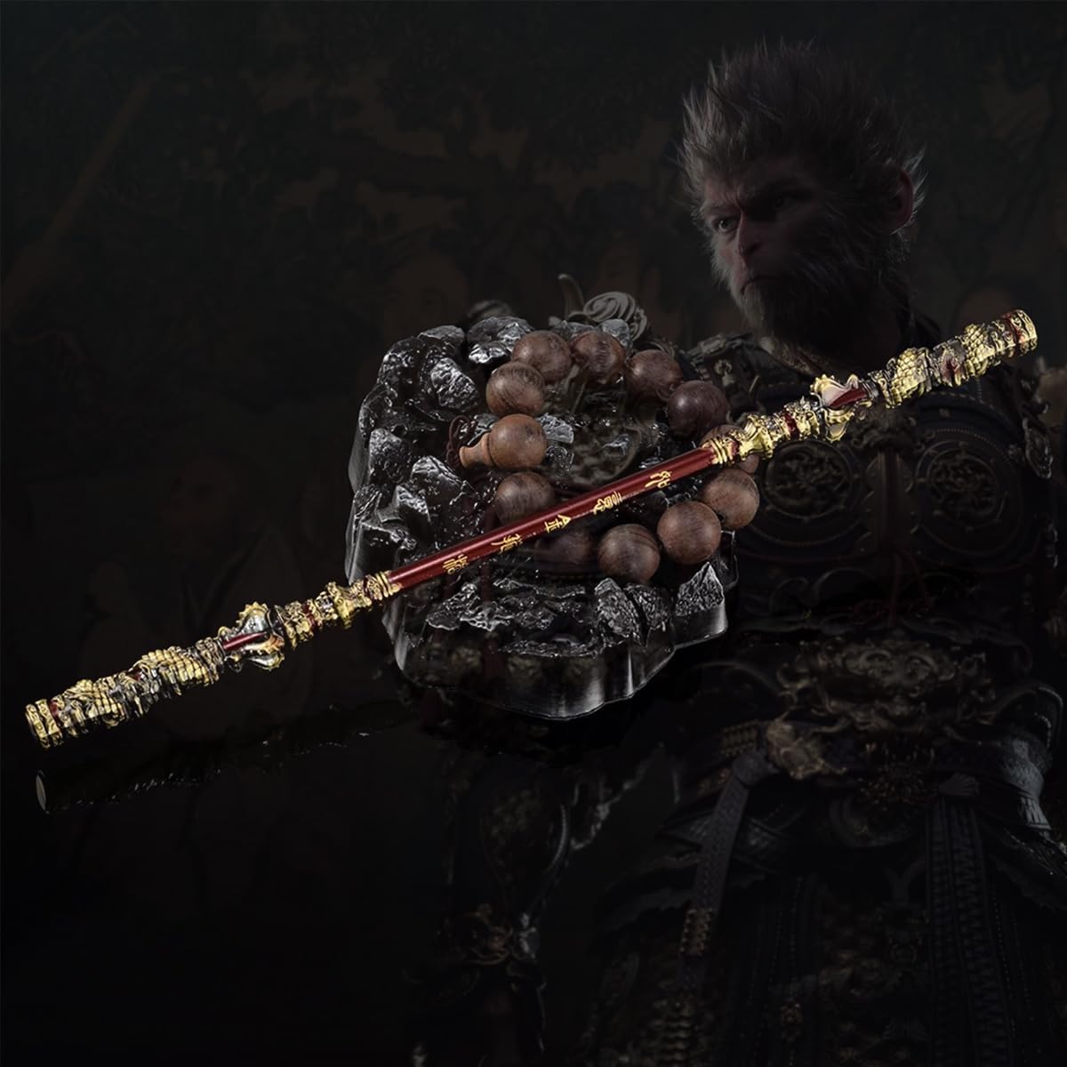 AYWVRBST Wukong Mini Ruyi Golden Hoop, Fully Replicate, Made of Metal Material, Game Enthusiast Gift, Hand Play, Ornament, Decoration