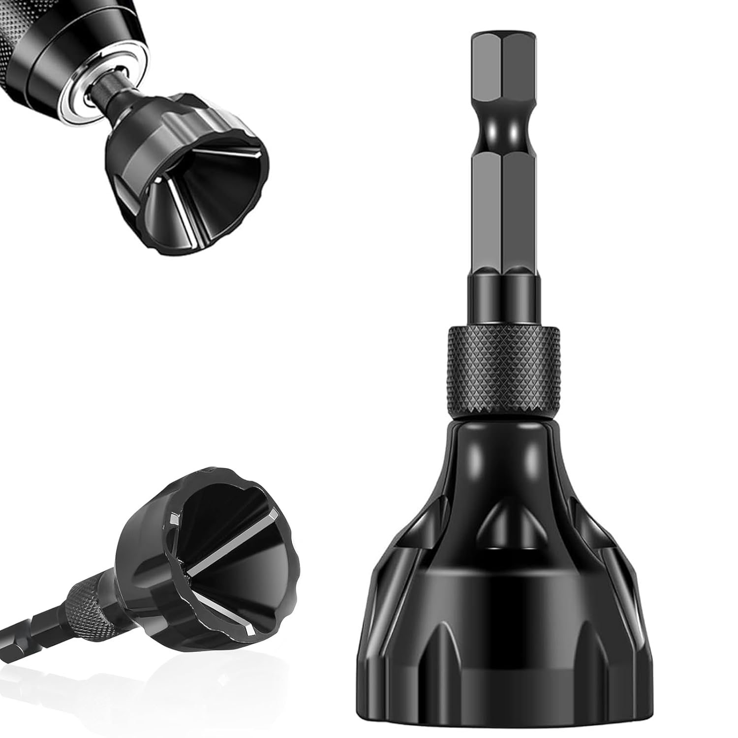 Deburring External Chamfer Tool Pipe Deburring Tool with Tungsten Steel Blade,Hex Shank Bit Bolt Quick Release Deburring Tool,Deburring Chamfering Drill Black for Bit Bolts 3mm-20mm