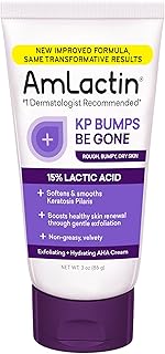 AmLactin KP Bumps Be Gone - 3 oz Keratosis Pilaris Moisturizing Cream with 15% Lactic Acid - Exfoliator and Moisturizer for Dry, Rough and Bumpy Skin (Packaging May Vary)