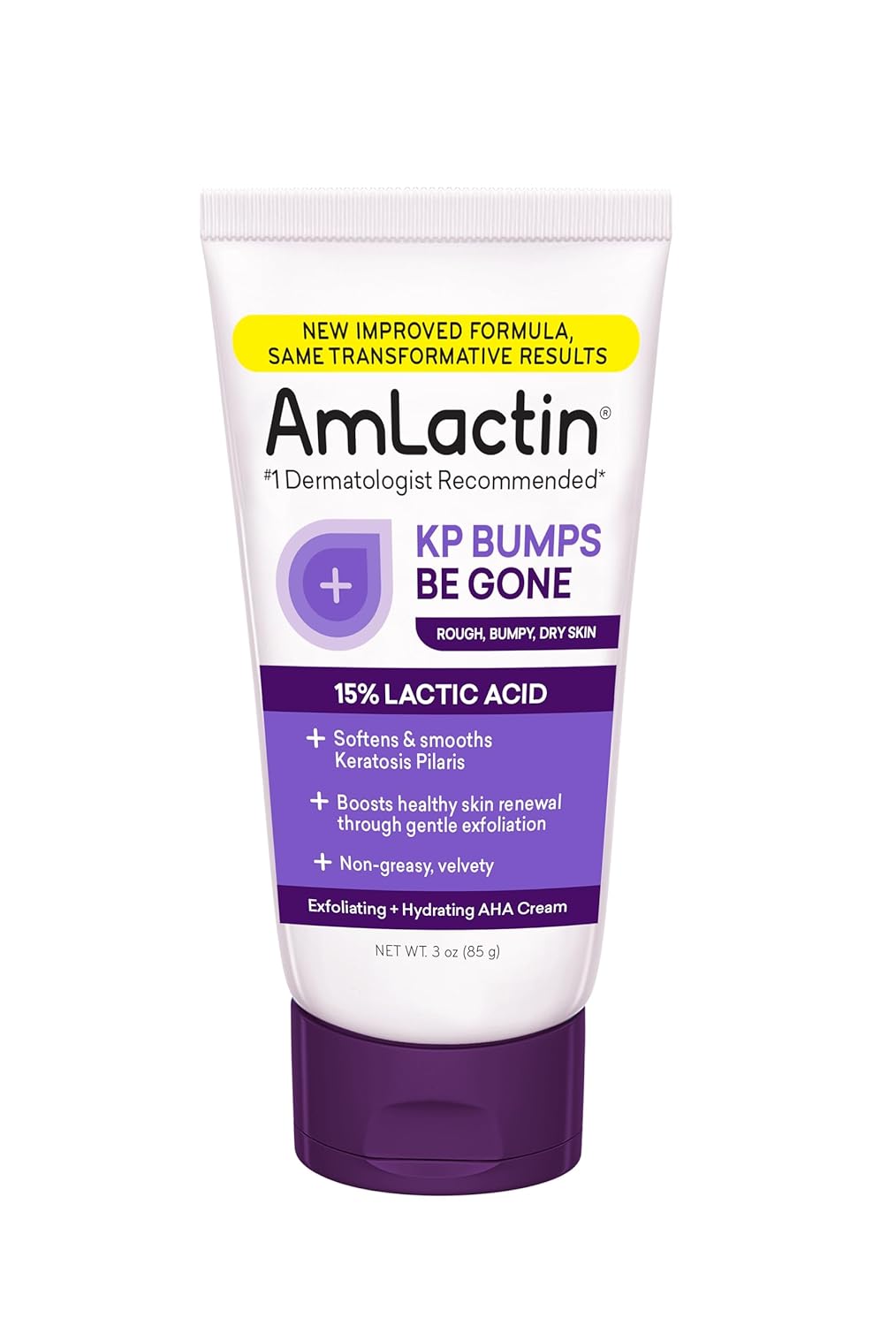AmLactin KP Bumps Be Gone - 3 oz Keratosis Pilaris Moisturizing Cream with 15% Lactic Acid - Exfoliator and Moisturizer for Dry, Rough and Bumpy Skin (Packaging May Vary)