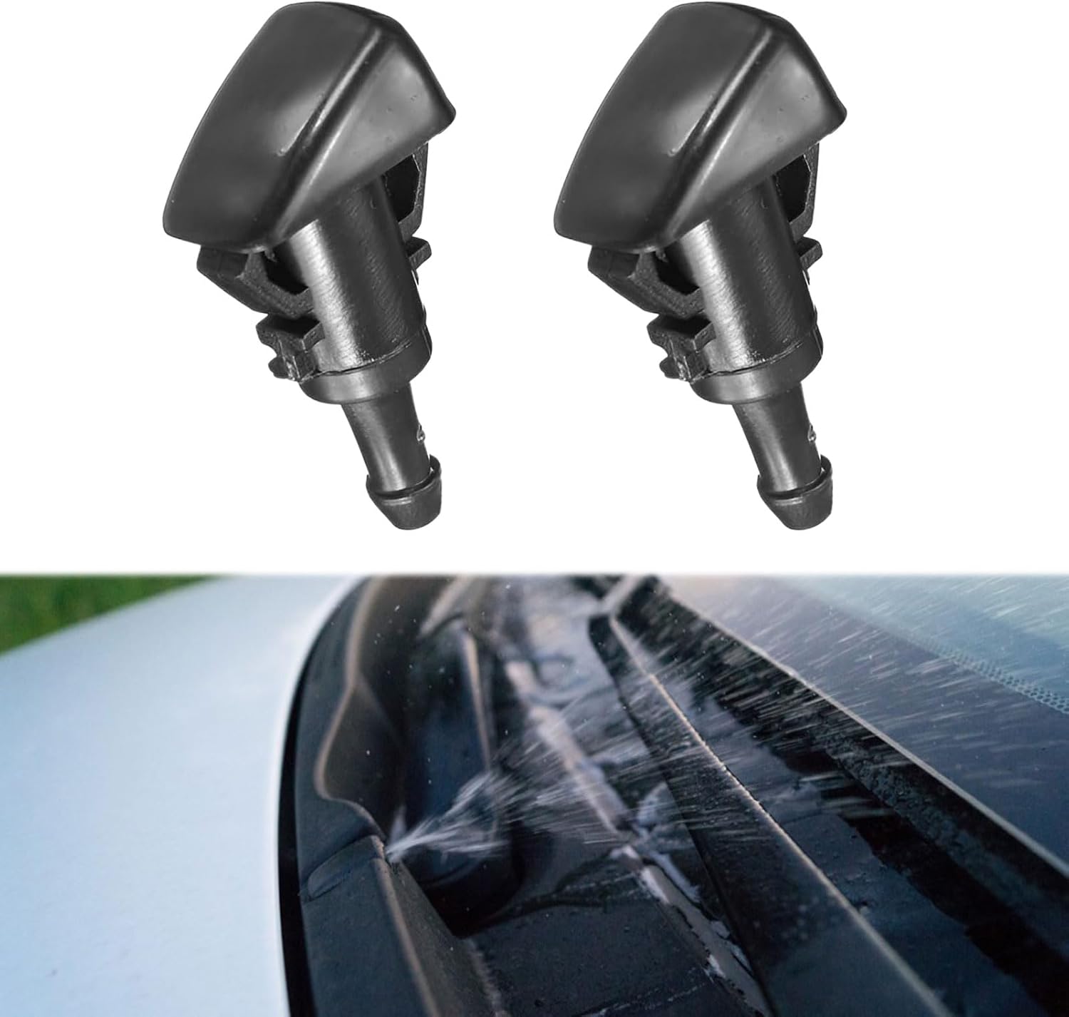 2 Pcs 986302K100 Windscreen Washer Jets,Front Windshield Washer Nozzles,Washer Jets Windscreen Spray Nozzle Compatible with Hyundai IX35 Tucson MK2 Accent RB Equus Sonata YF Santa FE,Kia Sorento MK4