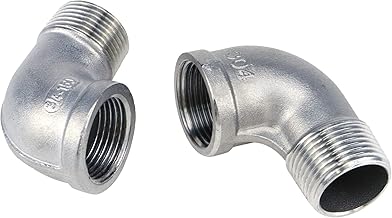 2Pcs 304 Stainless Steel 90 Degree Elbow 3/4" NPT Threaded Pipe Fitting Female x Male