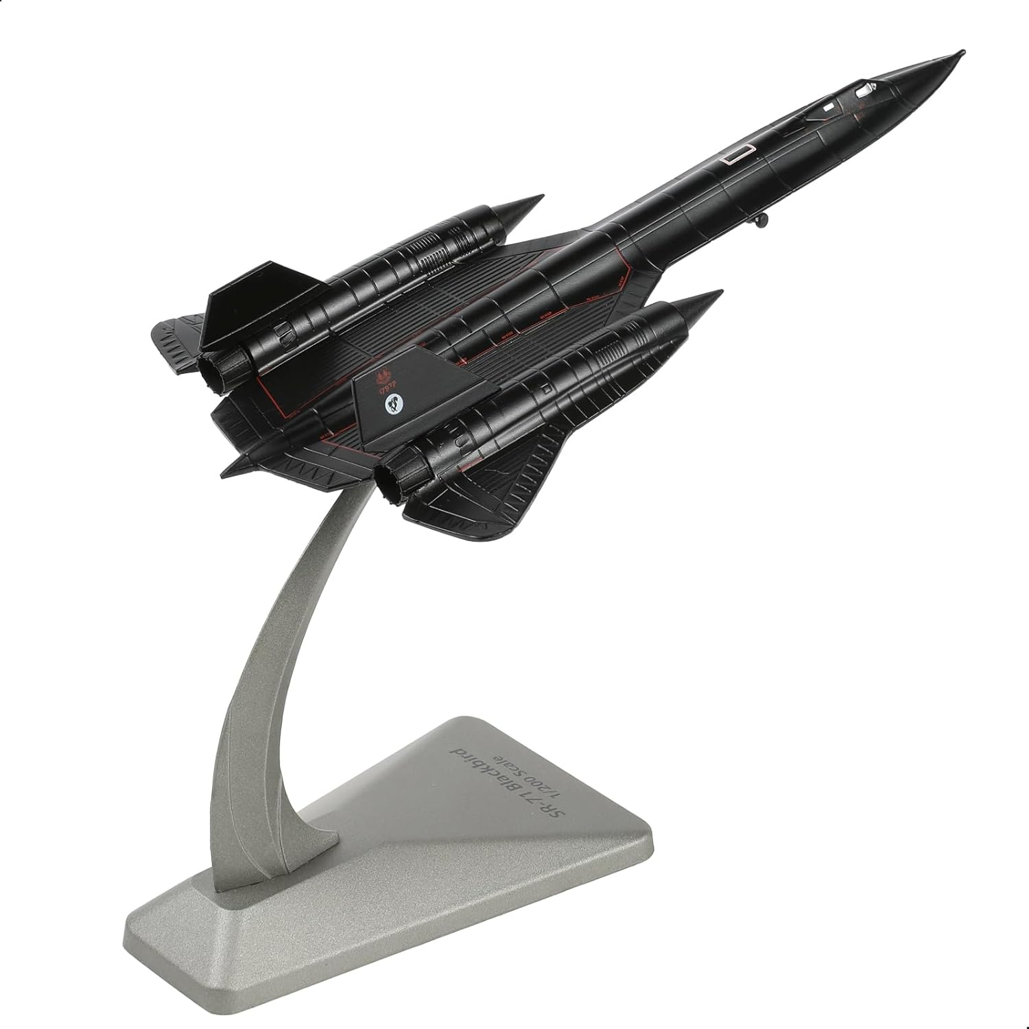 1/200 SR-71A Blackbird 17972 Metal Diecast Aircraft Model with Stand USAF Cold War Military Fighter Alloy Model for Adults Display Collections or Gift (64-17972)