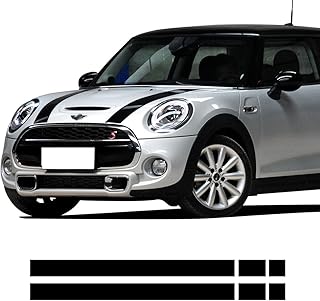 Car Hood Trunk Engine Cover Rear Vinyl Decal Bonnet Stripe Stickers for Mini Cooper f55 2015 2016 f56 2014-2016 (Gloss Black)
